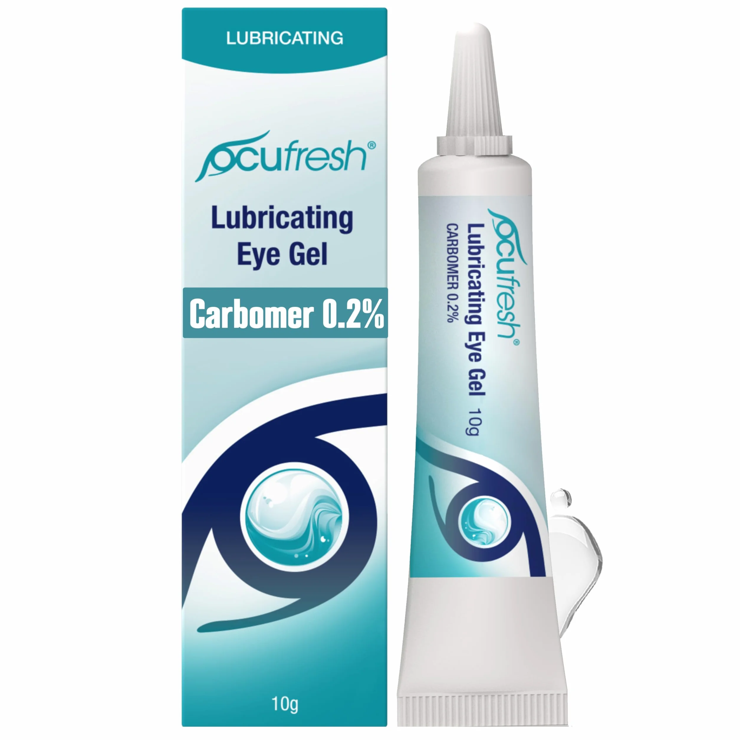 OCUFRESH CARBOMER 0,2% Gel Lubrificante per gli Occhi | Gocce di Gel per Occhi Stanco e Secchi | Sollievo Notturno - 10 ml