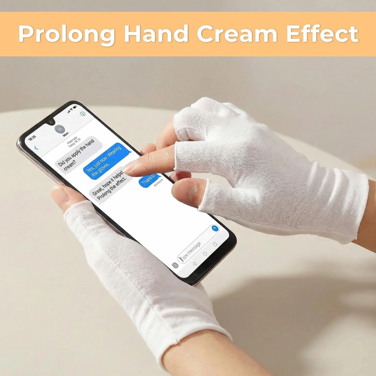5 paia di guanti in cotone eczema, guanti bianchi senza dita guanti idratanti eczema per mani asciutte dormire touch screen spa trattamento della pelle