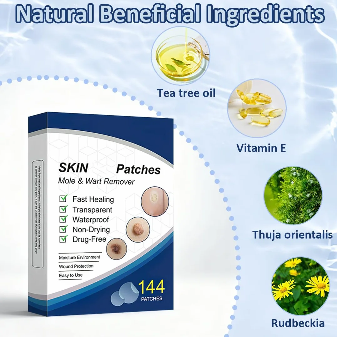 EIHI 288 cerotti per verruche, acne, formula delicata, trattamento efficace, naturale, cerotti per verruche viso e corpo, indolore, trattamento efficace