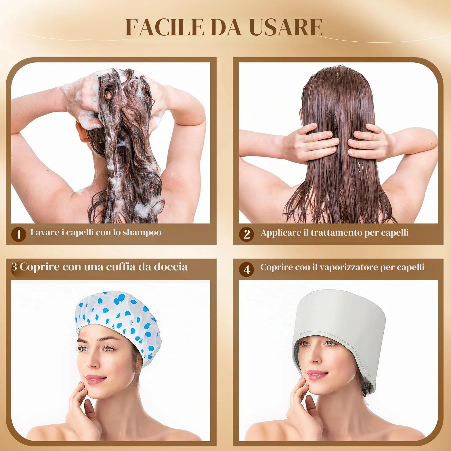 Cappellino per Capelli Elettrico, Trattamento per Capelli Caldi SPTHTHHPY, 2 temperature regolabili SPA Multifunzionale di Bellezza Nutrizionale dei Capelli del Cappello a Vapore