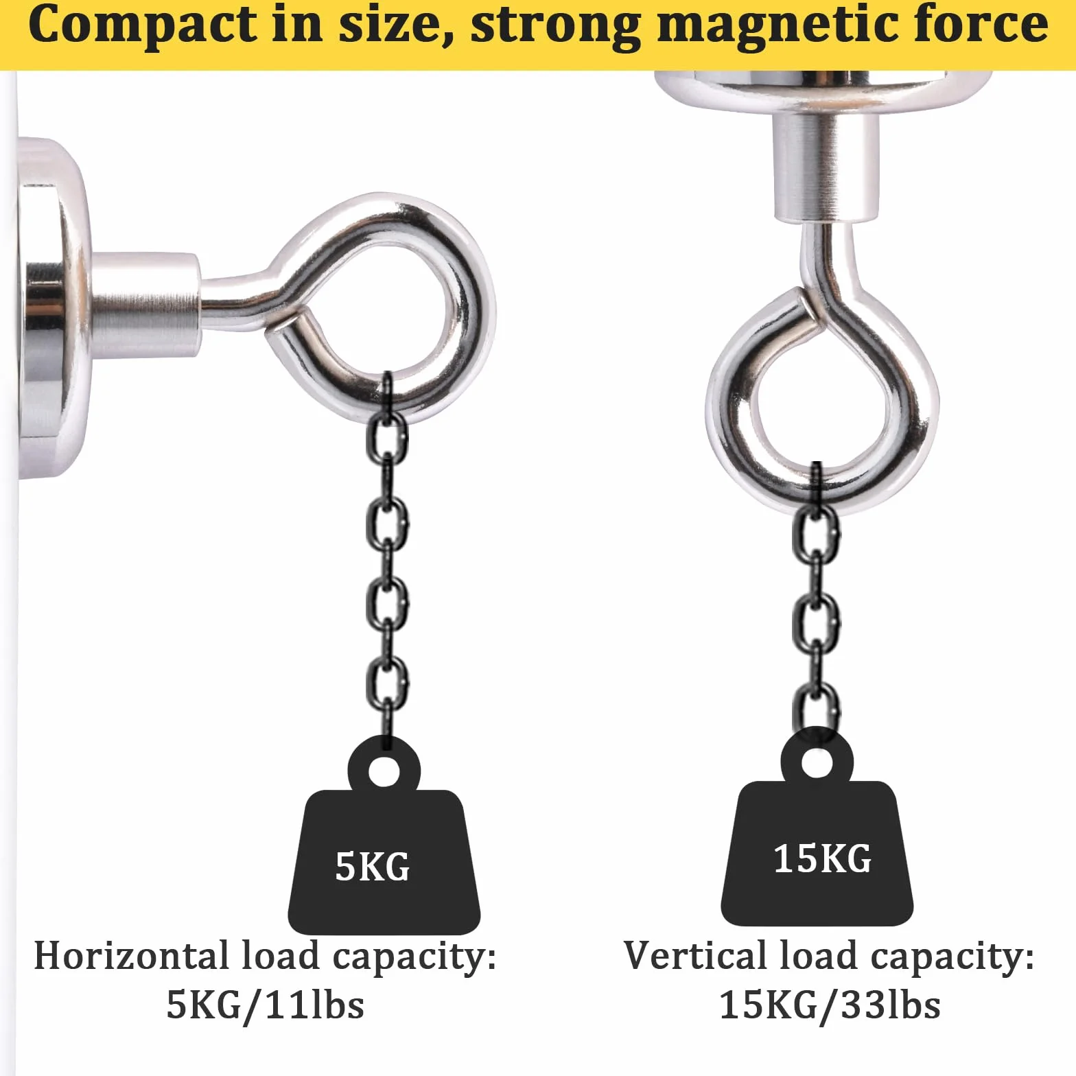 MIN CI Haki magnetyczne neodymowe 20 mm 10 kg siła ciągu, zestaw 18 sztuk