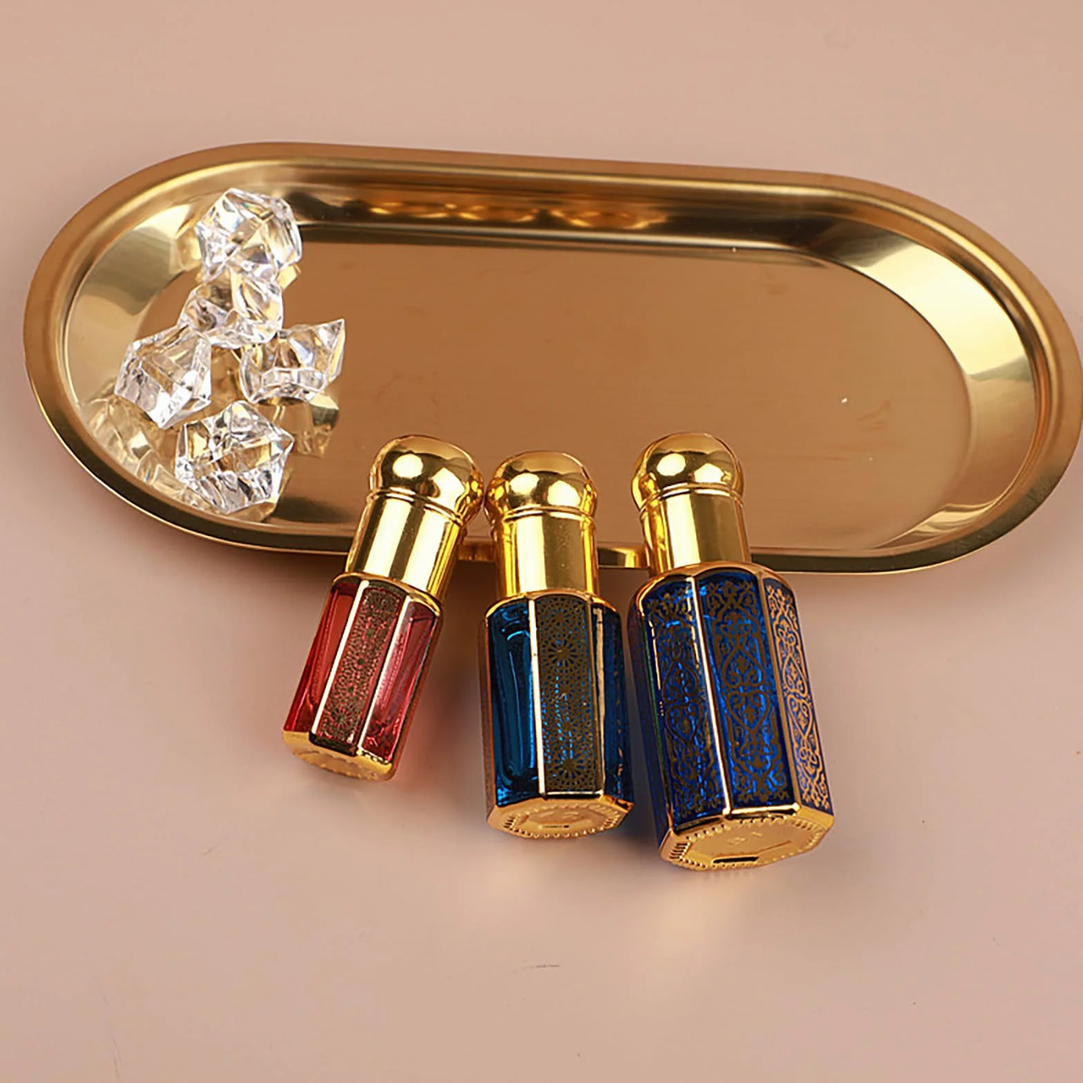 12ml 5 Pezzi Bottiglie a Rullo Vintage per Oli Essenziali, Roll on Oli Essenziali Riutilizzabile Roll-On in Vetro per Viaggiare, Festa, Vita Quotidiana