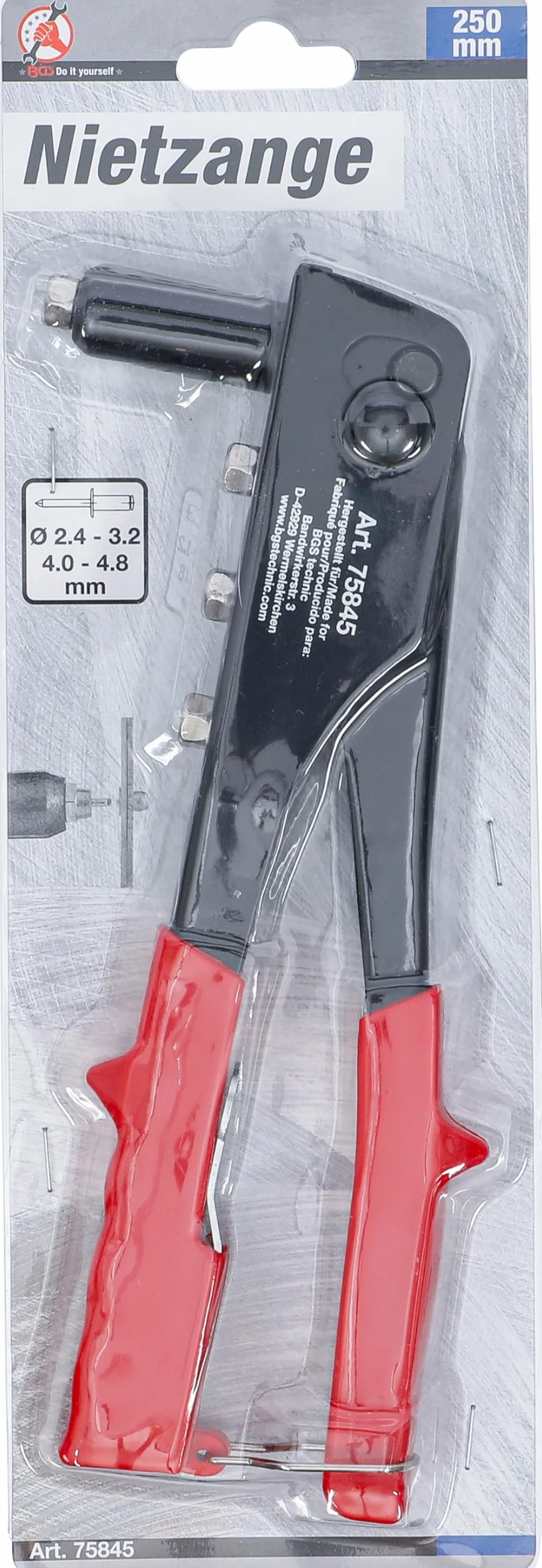 BGS Rivettatrice 2,4-4,8 mm 250 mm