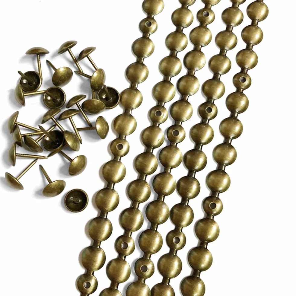 5 Metri Strisce di Borchie per Tappezzeria in Ottone, Bordure Decorative per Divani e Sedie da Giardino