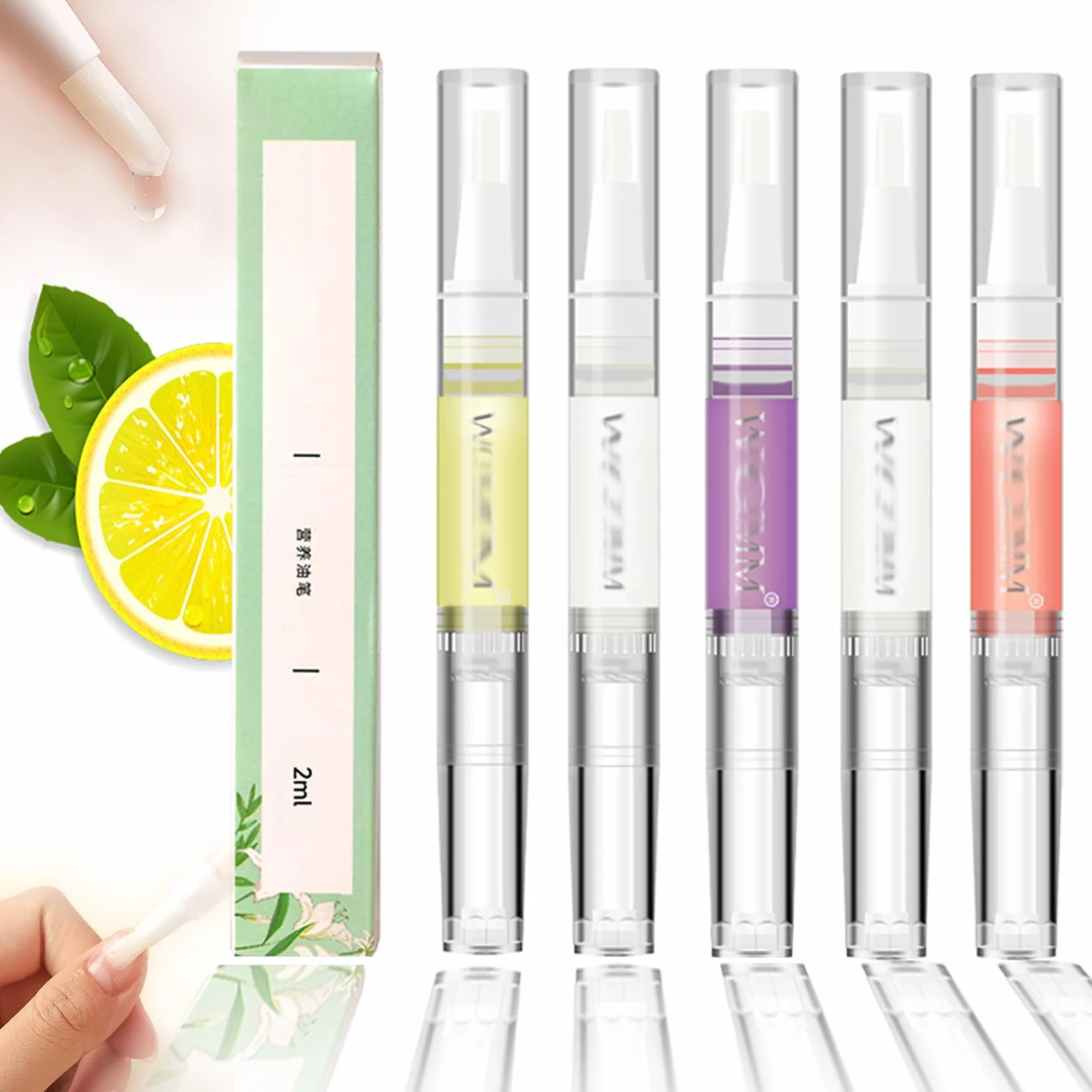 5 pezzi Anperio Nail Growth Pen, Cosmetics Stem Cell Nail Growth Pen, Nail Growth Oil Pen per idratare rafforzare illuminare, siero di olio per cuticole per rafforzare le unghie idratare (5 pezzi)