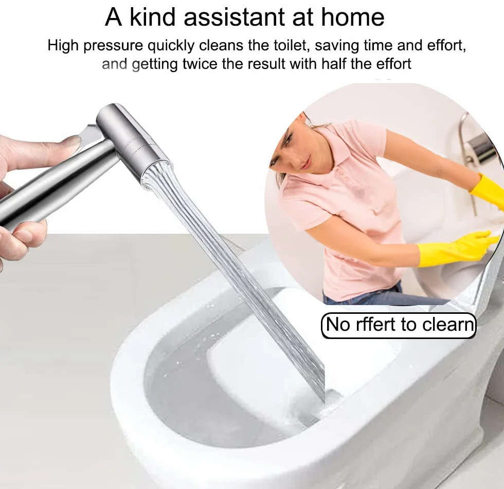 Doccetta Bidet Portatile Acciaio Inossidabile 2 Funzioni Spruzzatore WC