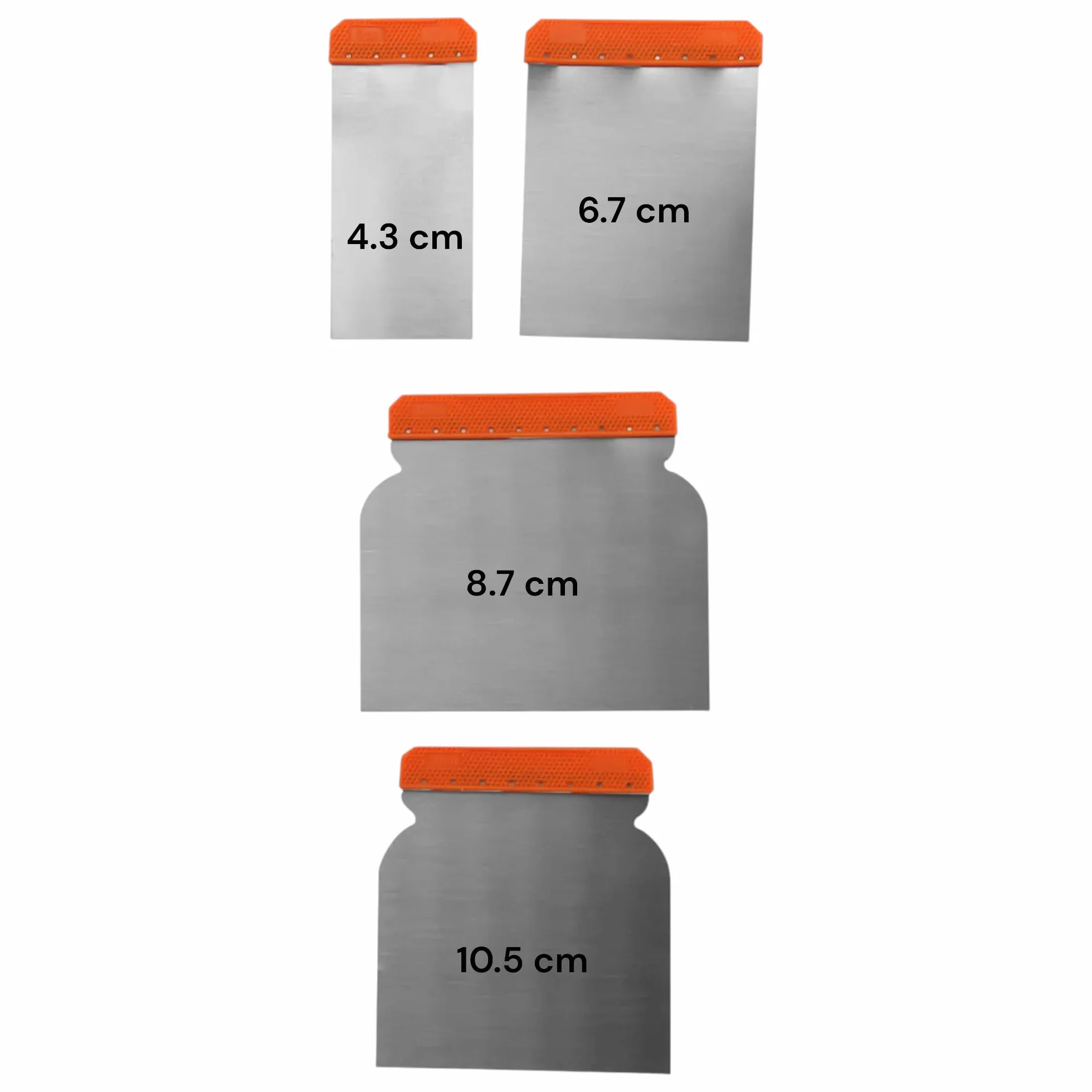 Set 4 Spatole Giapponesi in Acciaio 47/70/87/105 mm per Verniciatura Stuccatura Rasatura