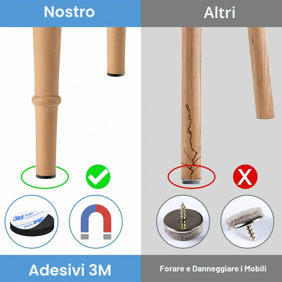 Vicloon Feltro autoadesivo 120 cm, 3 rotoli, antiderapant, protegge mobili e pavimenti in legno, nero