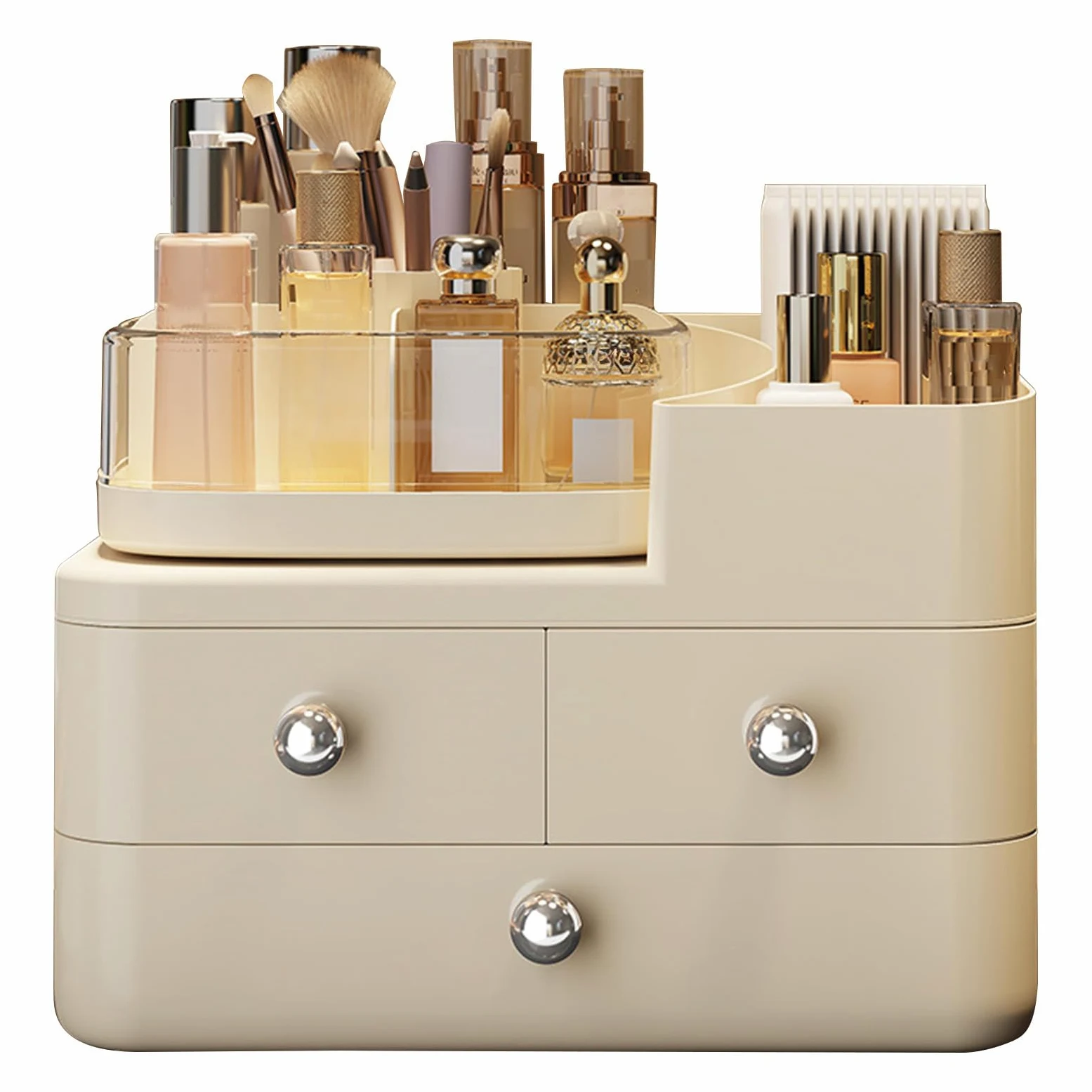 Scatola Portatrucchi Organizer Cosmetici Contenitori, Cestini Cosmetici, | Contenitore Cosmetico Supporto Impilabile Porta Cosmetici Con Divisori, Beauty Case Portatile Per Bagno, , T