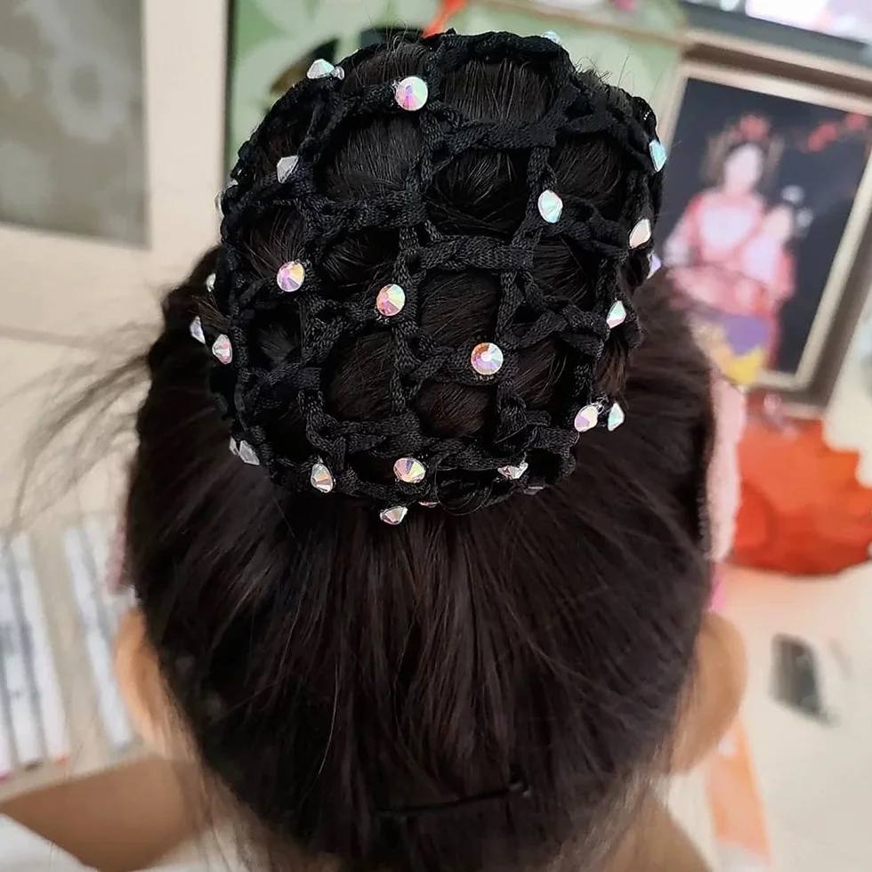 5 Pezzi, Retina per Capelli Chignon, Bambina con Perline, Ballet Bun Net, haarnetz, Accessori per i Capelli,con Strass