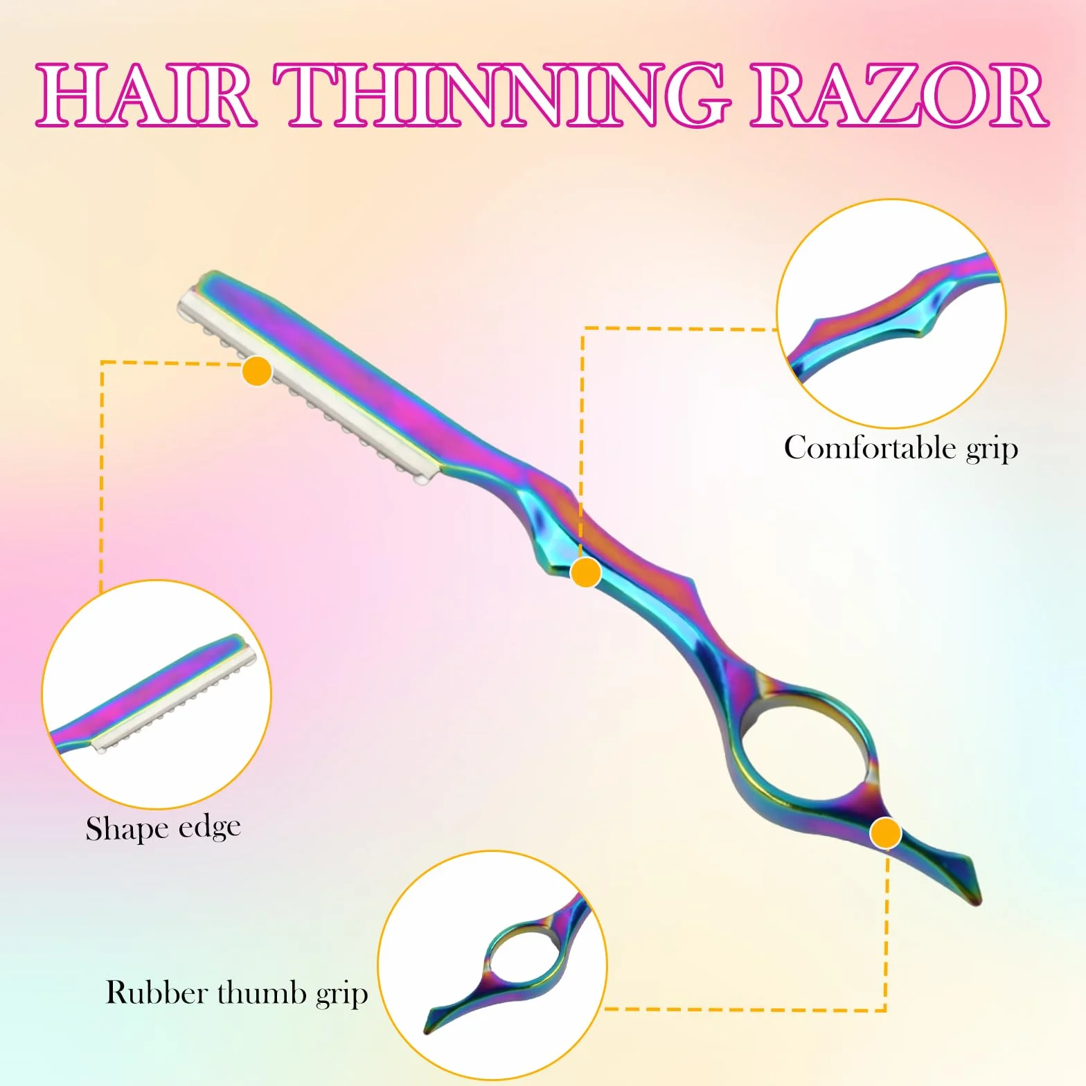 Professionale Rasoio per Sfoltire i Capelli - Hair Styling Razor con Pettole da Taglio Testurizzante per Diradamento e Acconciature