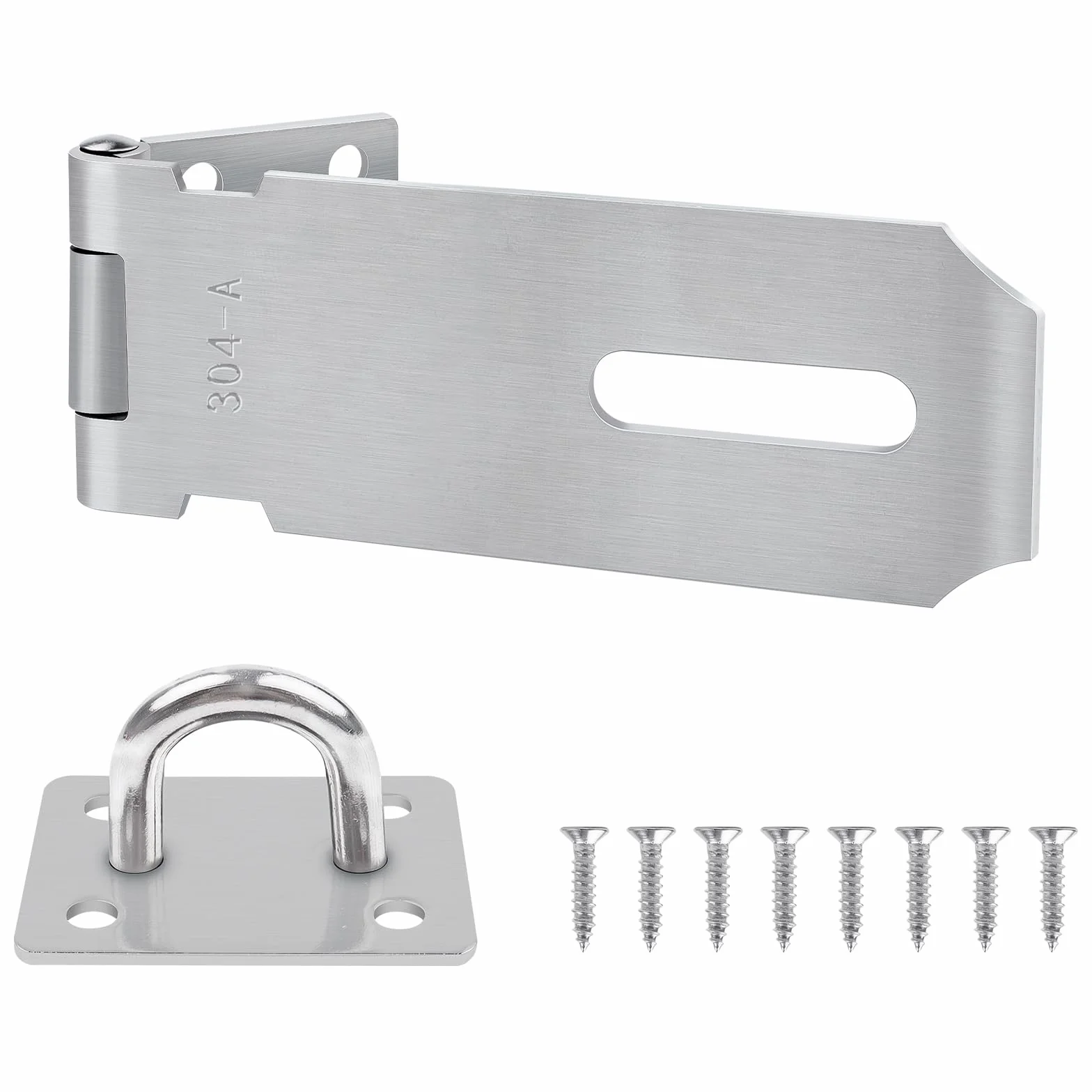 Lucchetto Haspe 5 pollici in acciaio inox 304 serratura sicurezza armadi cancelli 137x39mm