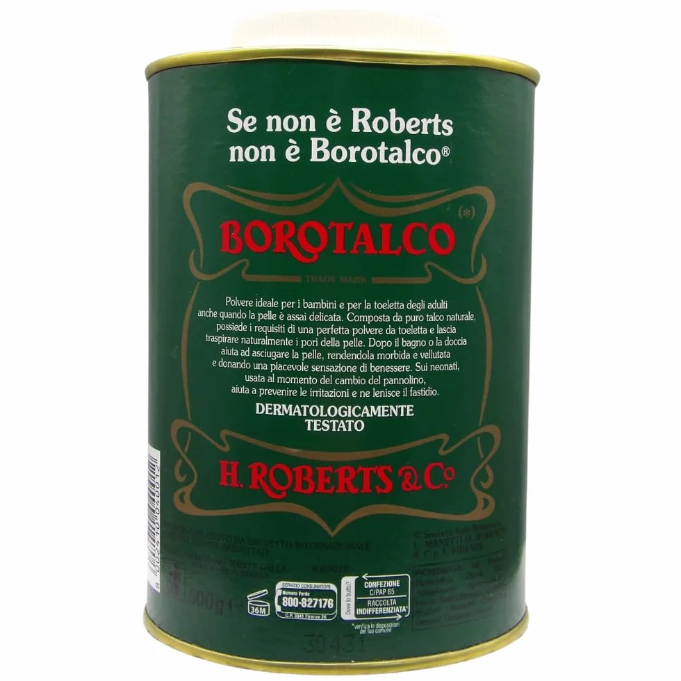 Talco In Barattolo, Talco in Polvere Multiuso Assorbente e Rinfrescante, Per Una Pelle Vellutata. Adatto Per Uomo, Donna e Bambini 500g (6 Barattoli)