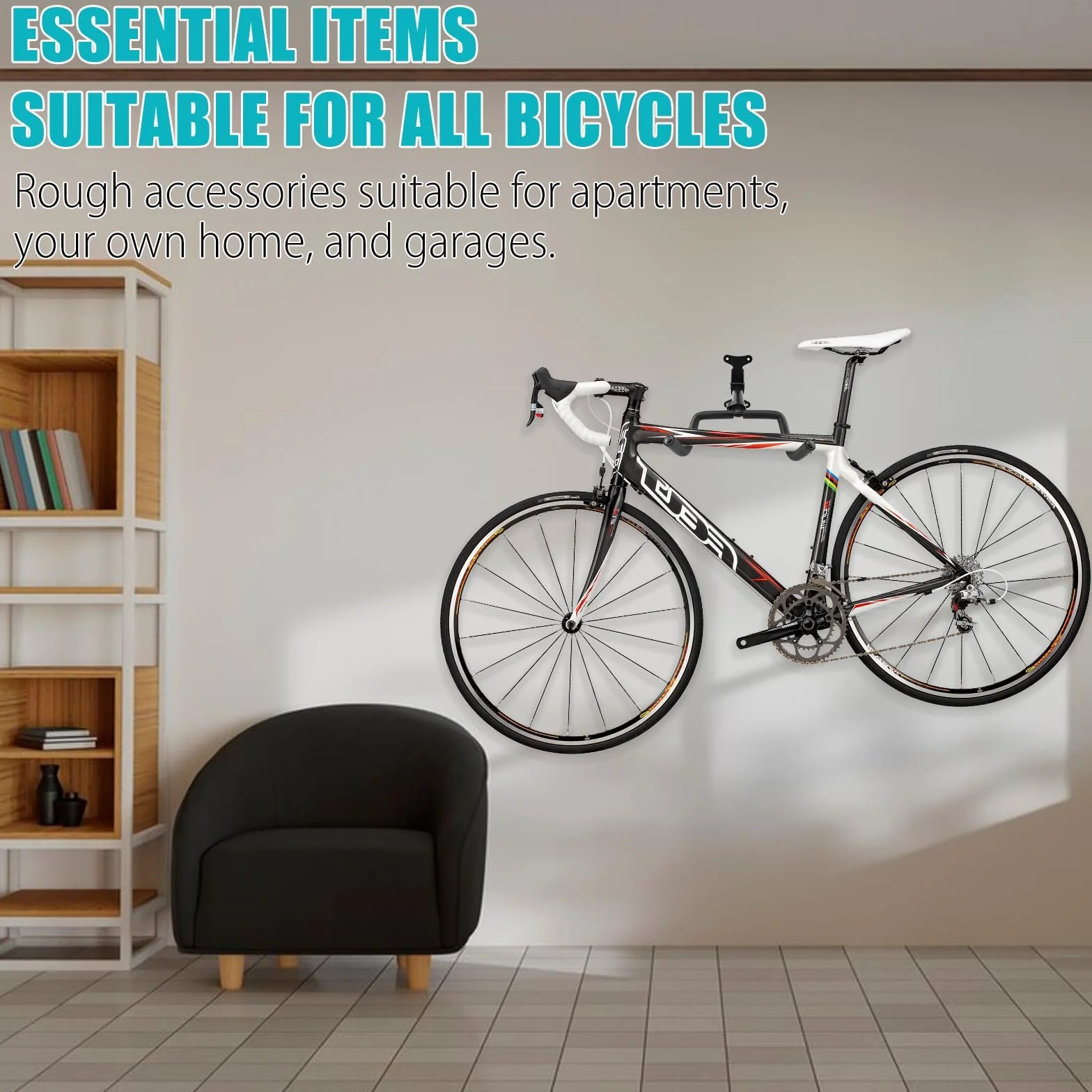 Supporto Bici da Muro Pieghevole 30kg Regolabile per Garage