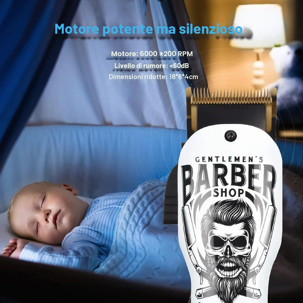 BESTBOMG Tagliacapelli Uomo Professionale, Tagliacapelli Elettrico Regolabarba Trimmer Con Pettine Limite, Macchinetta Vapell 2000mAh/1200mAh Batteria Ricaricabile per Bambini Adulti Pet (Y4+T9)