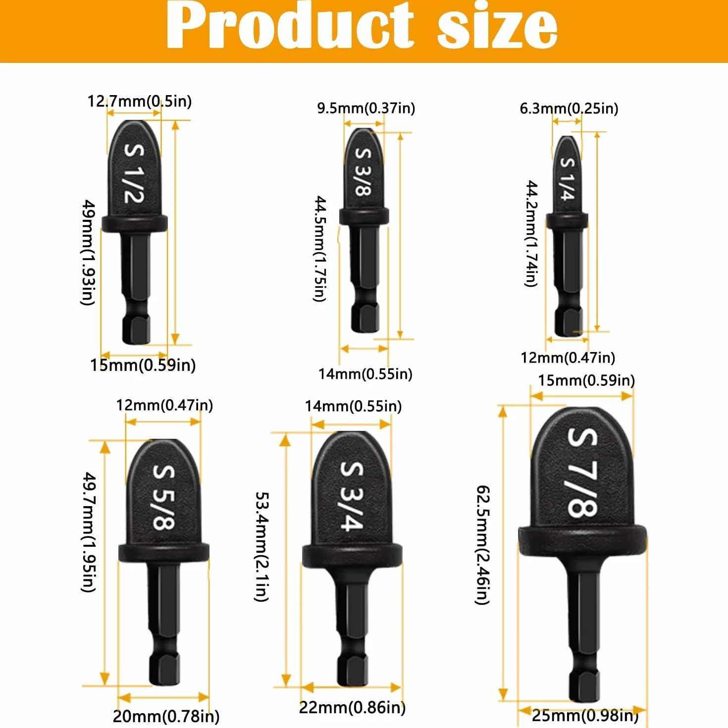 Espansore Tubi Rame 6 Pezzi, Strumenti HVAC Multifunzione per Svasatura 1/4'' 3/8'' 1/2'' 5/8'' 3/4'' 7/8''
