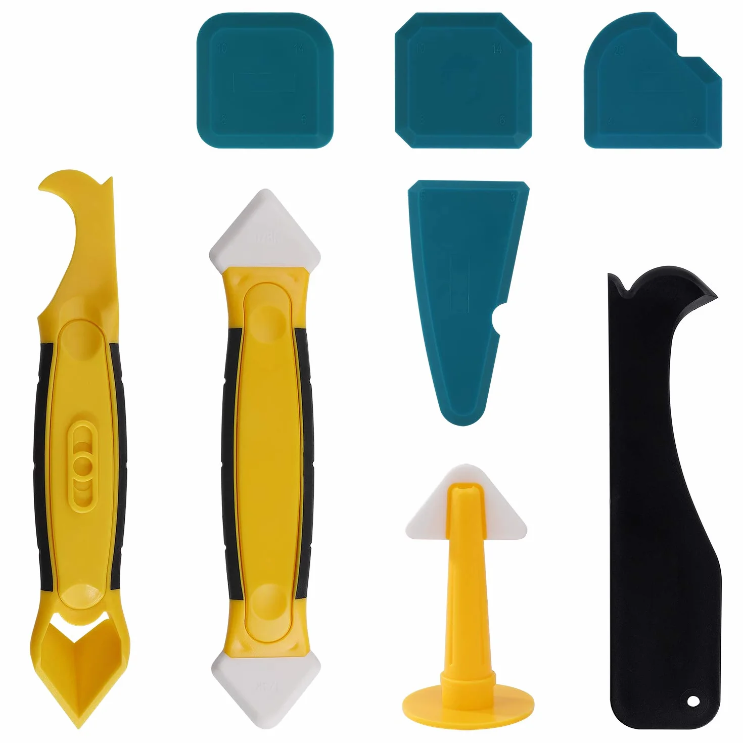 Silicone Calafataggio Set 8 Pezzi Raschietto Ugello Lisciatori Guarnizioni Bagno Cucina