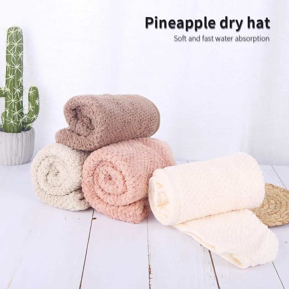 Asciugamani per Capelli a Turbante,4 Pezzi Asciugamano Capelli Turbante in Microfibra,Asciugamano per asciugare i Capelli con Chiusura a Bottone,Asciugamani in Microfibra Asciugacapelli