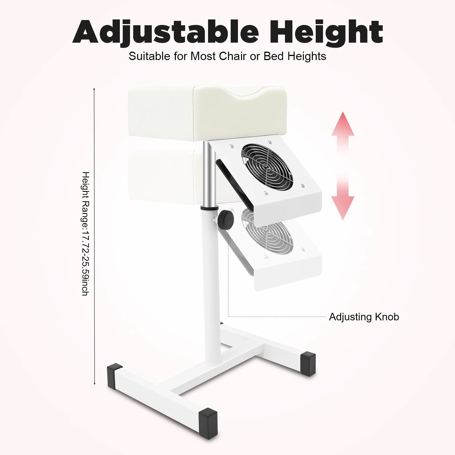 Sgabello per pedicure, sedia per pedicure, mobilePoggiapiedi stabile, ventilazione anti polvere, altezza regolabile 48-68 cm, carico 10 kg, per la casa, il soggiorno, la spa, il massaggio, il salone