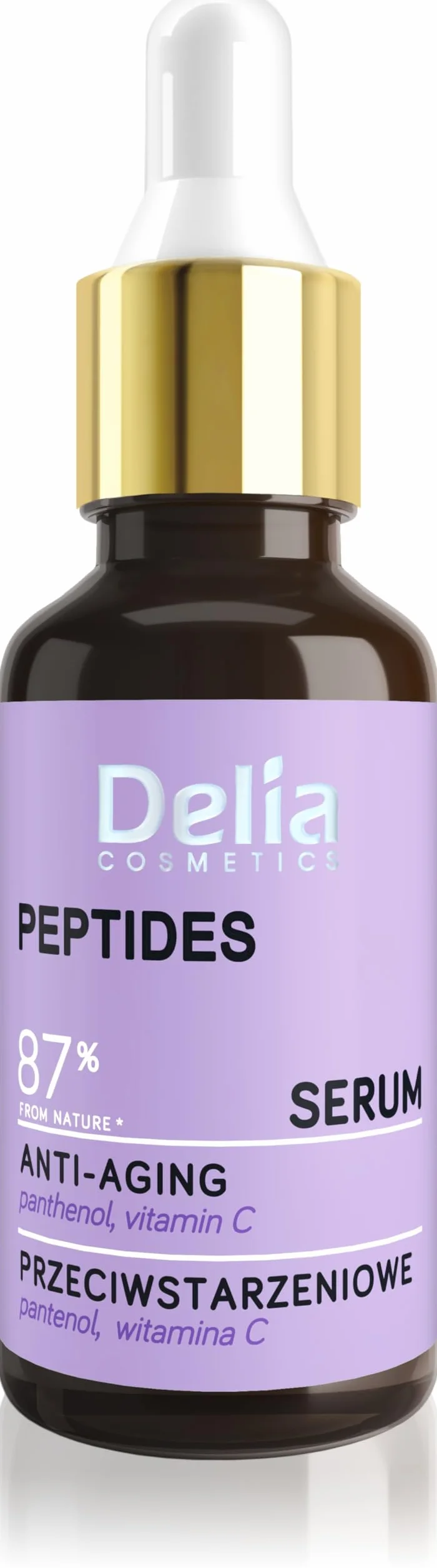 Delia Cosmetics - Siero Antirughe - Peptidi - Pelli Mature - Riduce le Rughe. Uniforma il Colorito della Pelle - Ritarda il Processo di Invecchiamento - Pelle Liscia e Soda - Vegano - 30ml