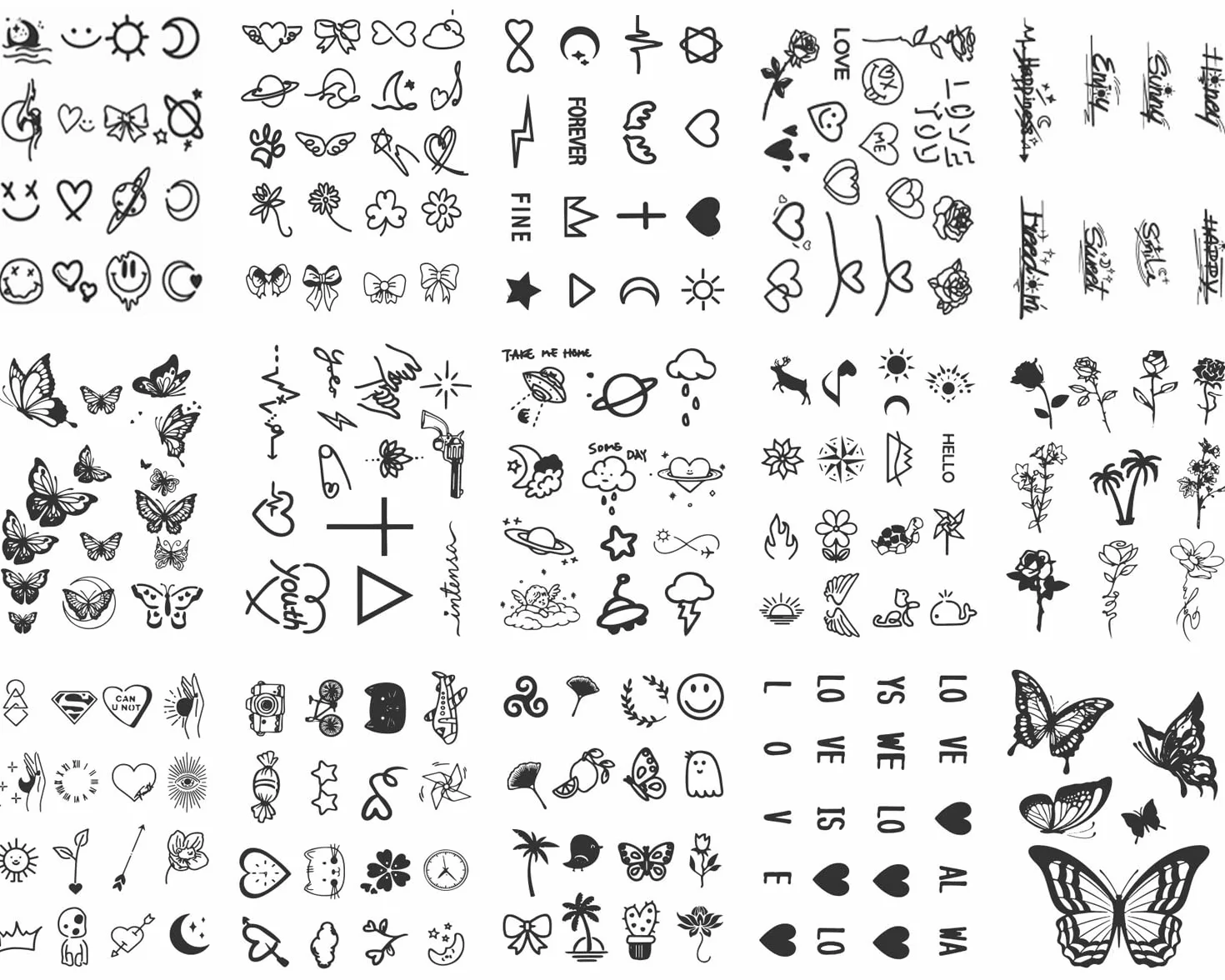 Sugeru 15 Fogli Super Resistente Tatoo Temporanei (214 Motivo), 2 Settimane - L'originale | Resistente All'acqua + Vegan + Nuova Tecnologia | Tatuaggi Semipermanenti, Tattoo Temporanei,Tattoo