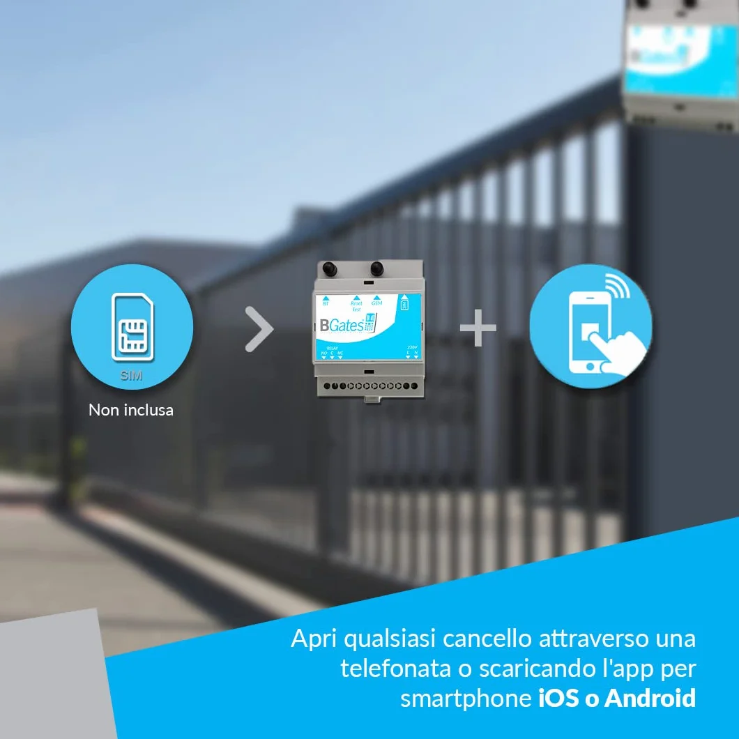 Apricancello GSM Bluetooth GT Smart per Cancello e Portone - Modulo Apertura con App iOS/Android