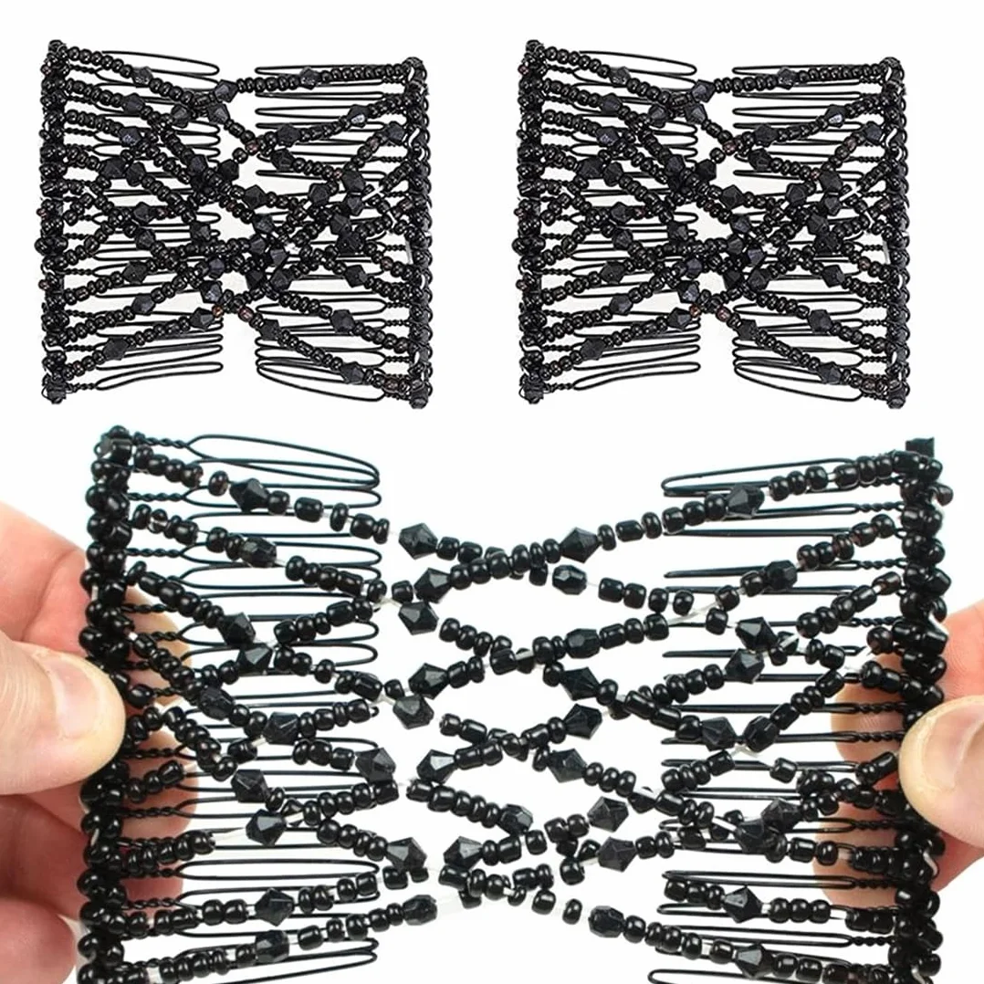 JEYORZY Pettine per capelli, 2 fermagli per capelli, Magic Hair Comb, pettine elastico per capelli, da donna, alla moda, elastico, magico, per capelli, per capelli, per capelli, per capelli, colore