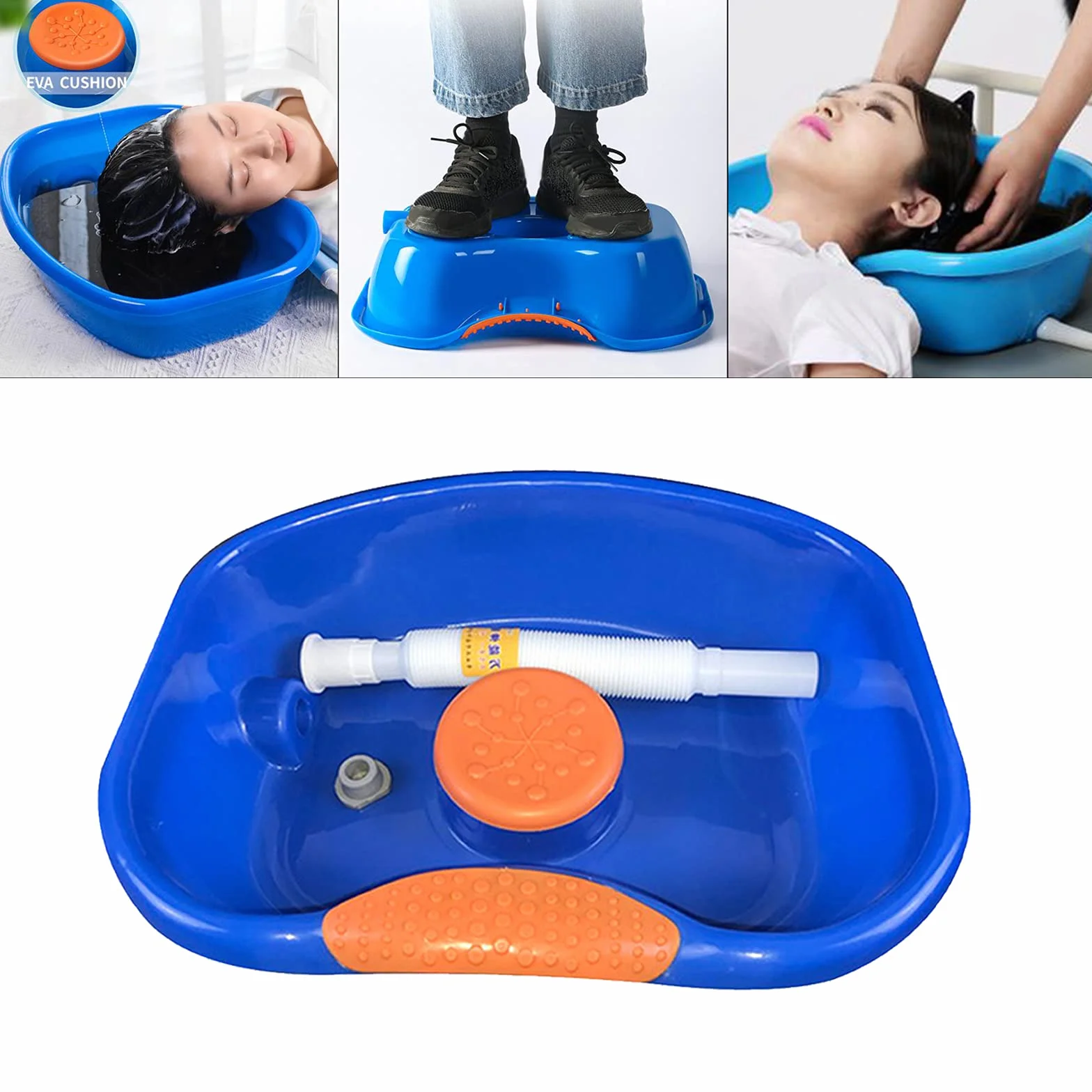 Sharplace Vasca per Shampoo da Letto Vasca per Lavaggio dei Capelli Vassoio per Lavaggio con Tubo Flessibile per Spa Barber Shop - Standard