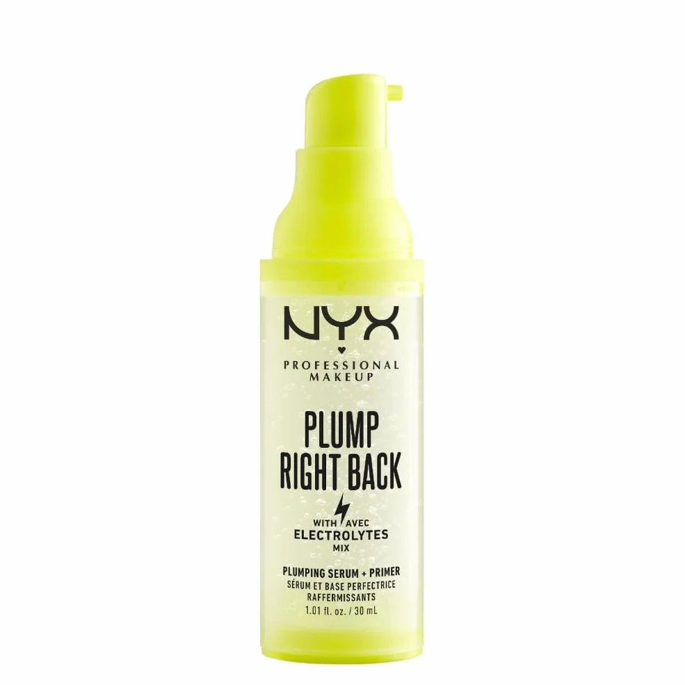 NYX Professional Makeup Plump Right Back Primer & Siero, Con Elettroliti, Formula Vegana, 30ml