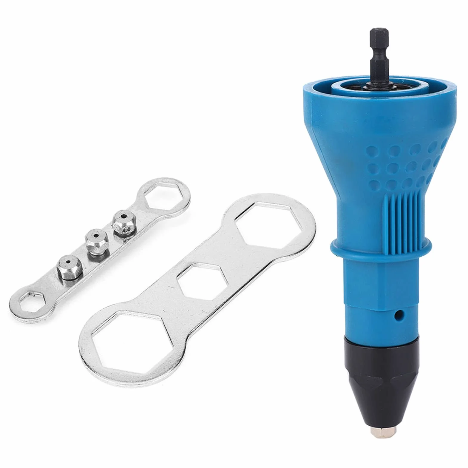 Adattatore per Pistola per Dadi per Rivetti Elettrici per Trapano Elettrico (BLUE)