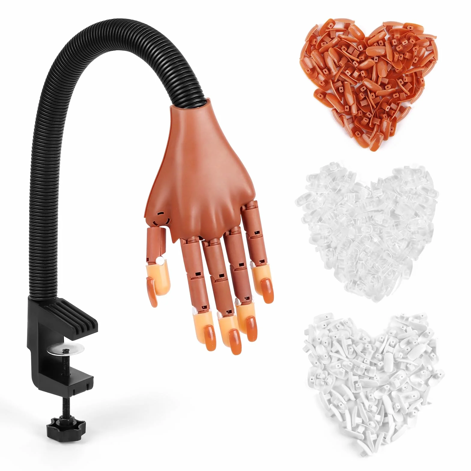 Mano Finta per Ricostruzione Unghie: Flessibile Ricostruzione Unghie con 300 Pezzi Tips per Principianti - Rimovibile per Salone Casa Manicure