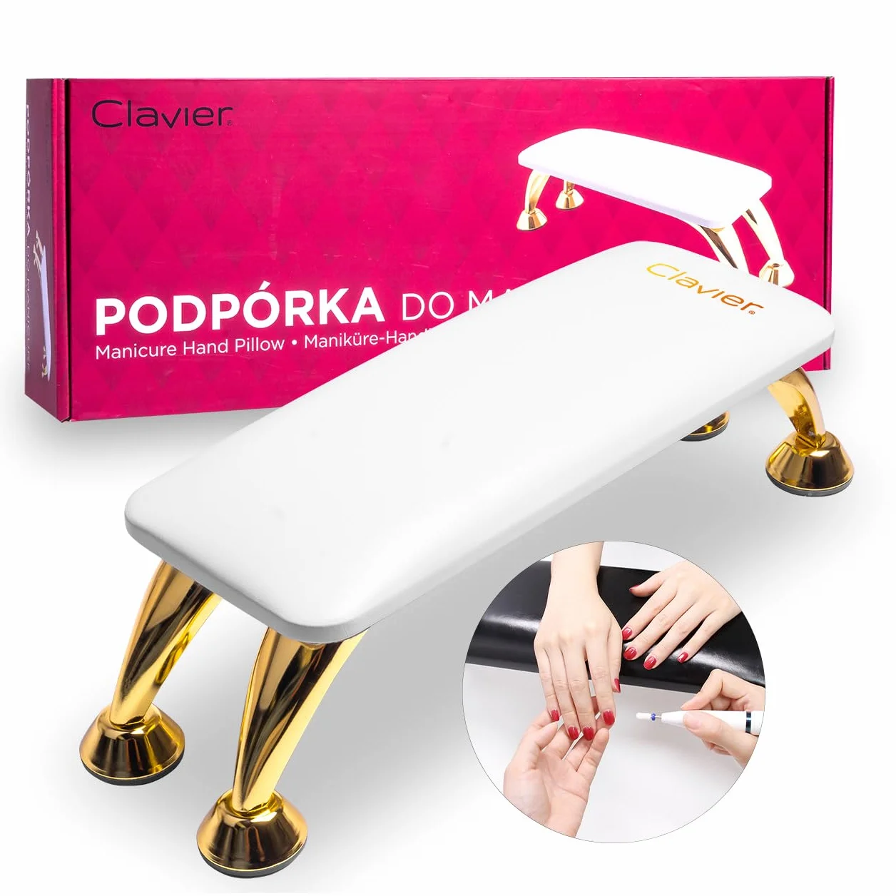 Clavier Poggiamano Per Unghie,Poggia Mani x Unghie,Cuscini Per Braccioli, Poggia Mani Estetista, Poggiamano Per Manicure, Poggiamano (BIANCO)