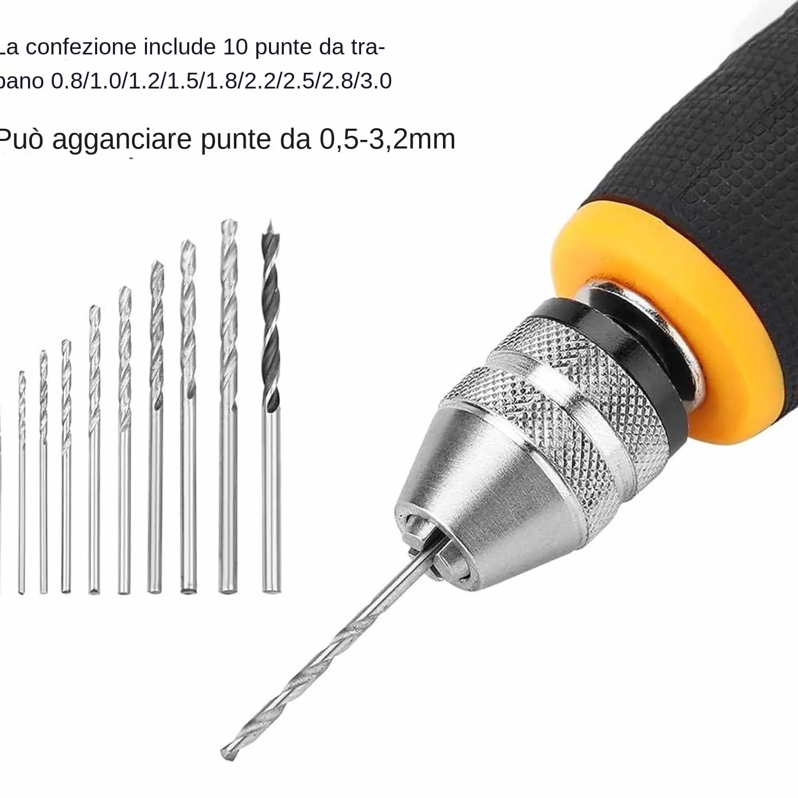Trapano Manuale Elettrico Di Precisione Mini per Elettronica, Utensile Rotante per Forature Delicate e Gioielli
