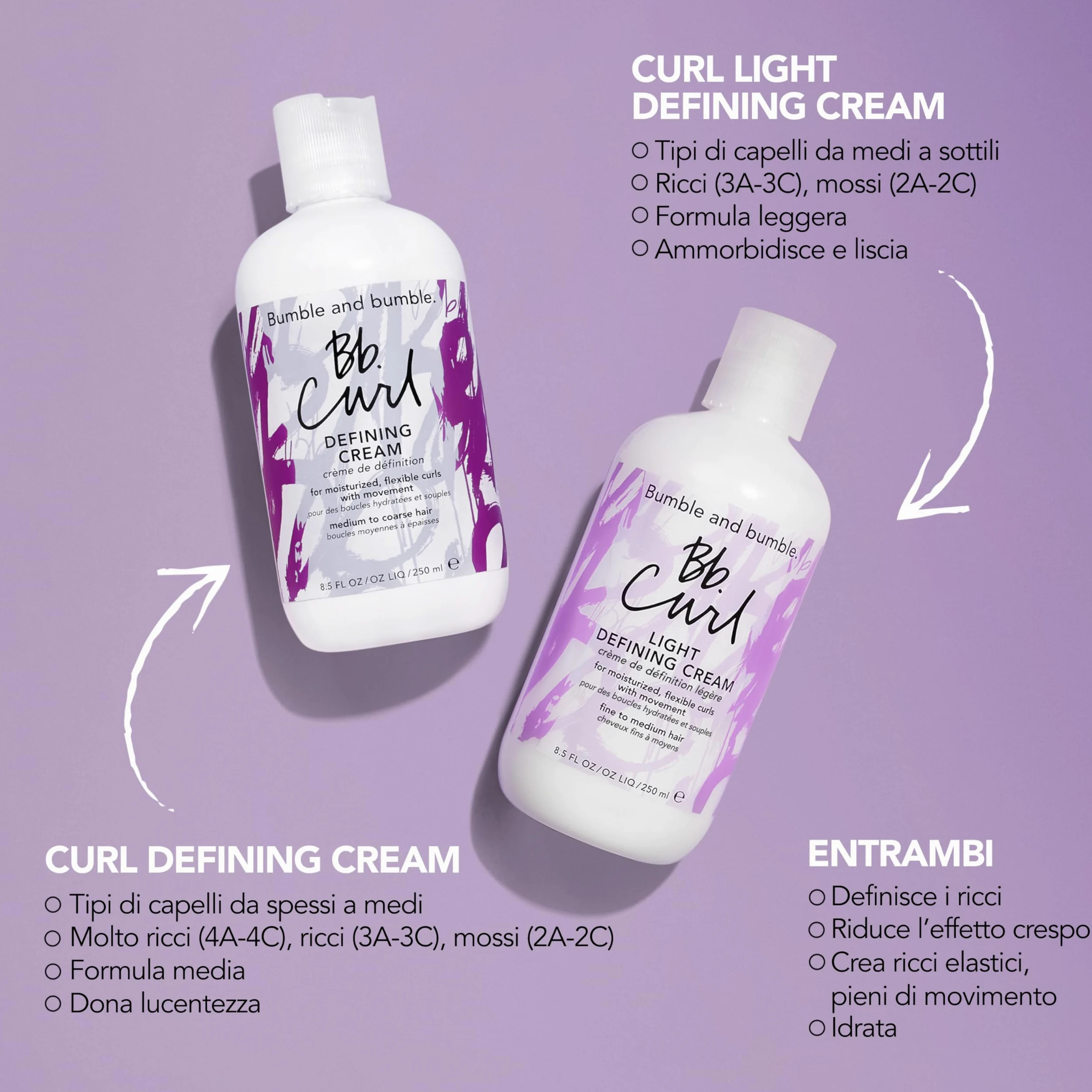Bumble and bumble. Curl Light Defining Styling Cream 250 ml | Crema modellante idratante - Anti-crespo - Capelli ricci, mossi - Con olio di jojoba, olio di avocado + olio di cocco