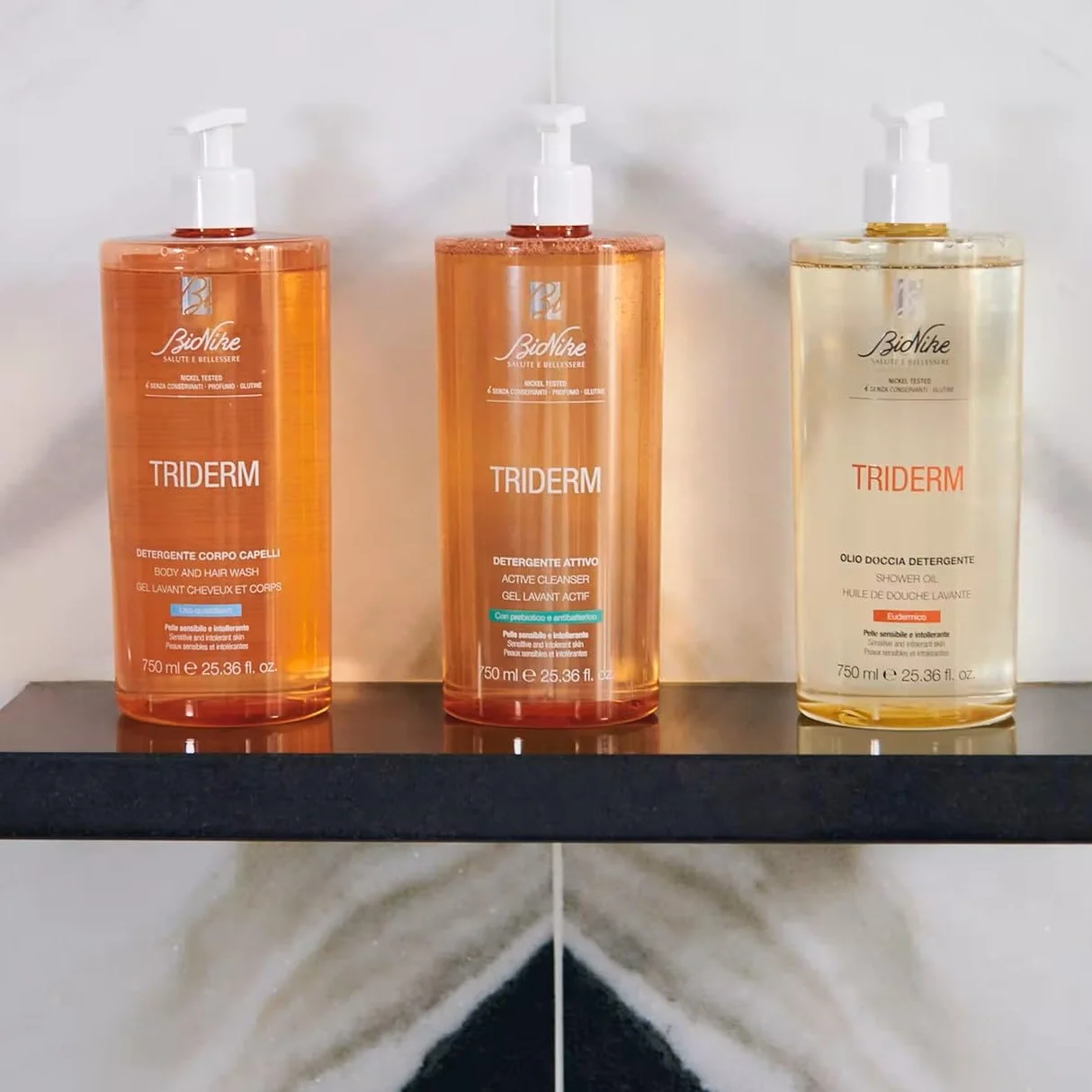 BioNike Triderm - Gel Doccia Delicato Corpo e Capelli, per la Detersione Quotidiana di Cute e Cuoio Capelluto, pH Fisiologico, Indicato per Pelli Sensibili, Adatto a Tutta la Famiglia