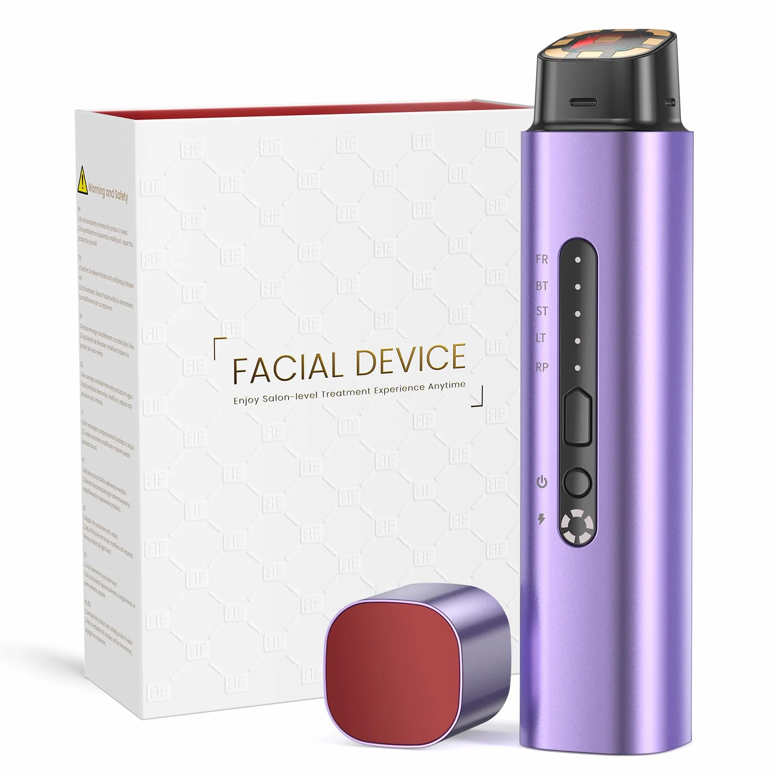 Radiofrequenza Viso Professionale, Microcorrente Massaggiatore Viso, Dispositivo Elettrico di Bellezza Antirughe, Antietà, Anti-Acne, Lifting e Rassodante per Viso e Collo (Viola)