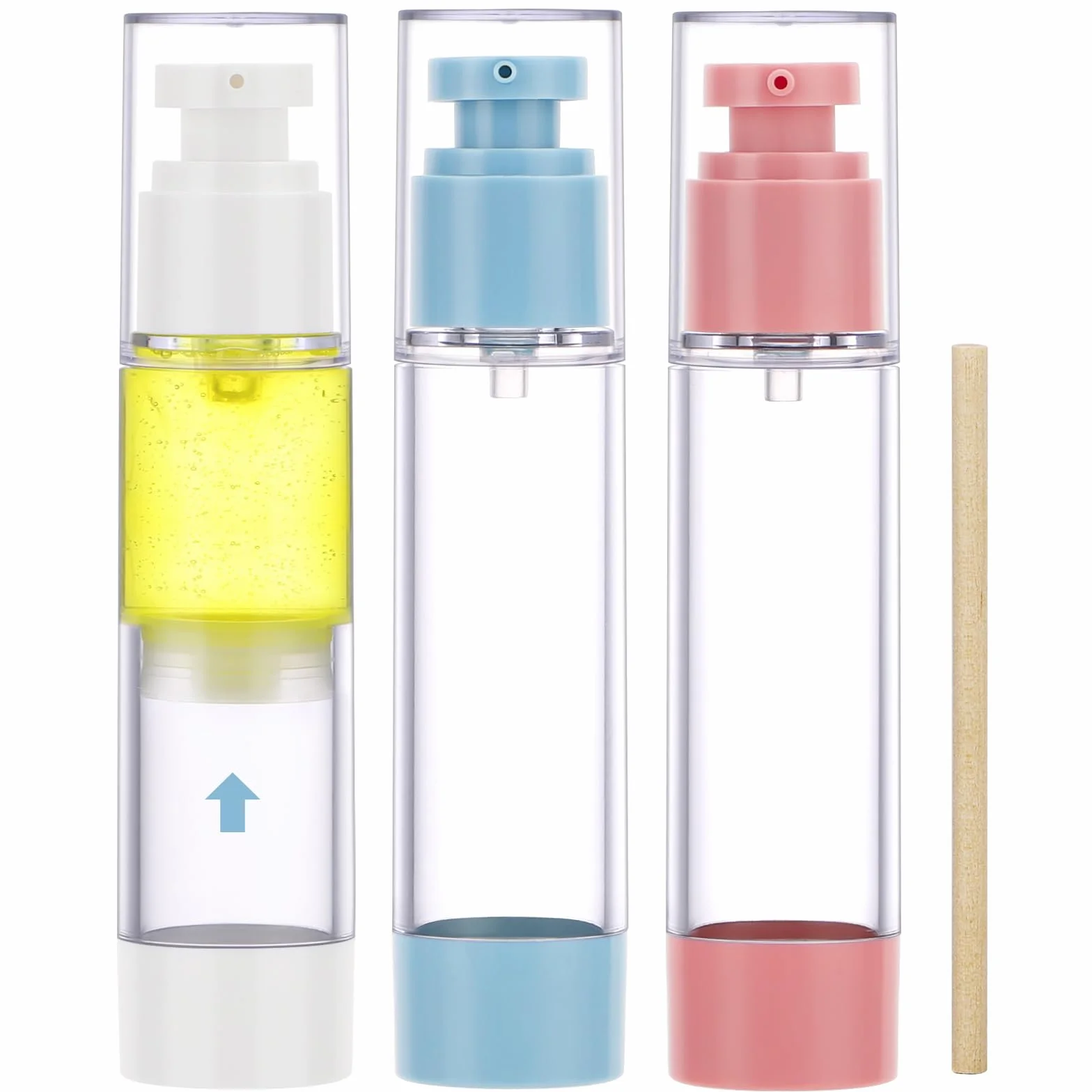 Segbeauty Crema Mani Dispenser, 3 Pezzi 50ml Airless Flaconi, Dosatore Contenitore Bottiglie, Leggero e Portatile, Airless Porta Crema Pump di Plastica, Contenitori da Viaggio per Liquidi