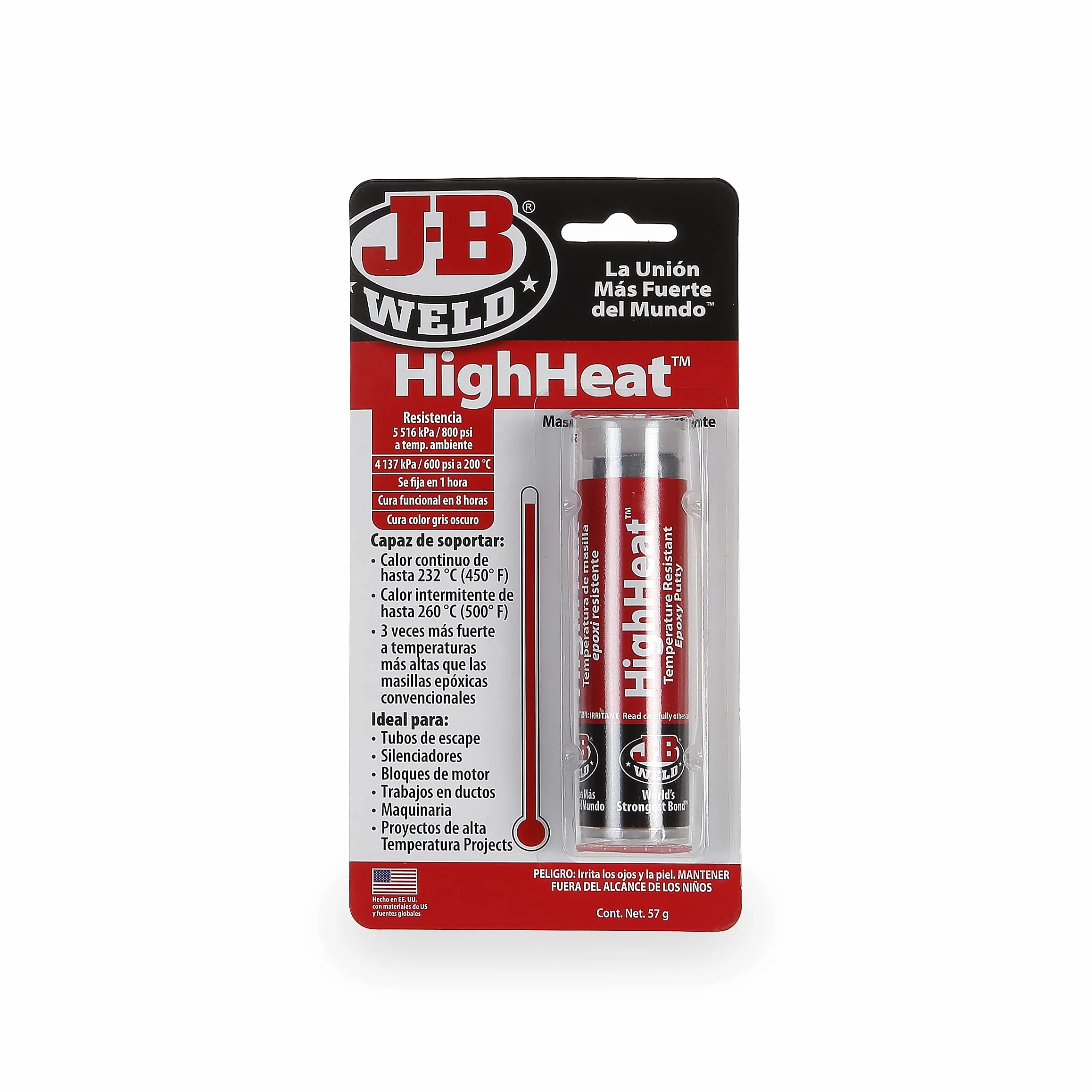 J-B Weld 8297SPA Barretta bicomponente resina epossidica metallo mastice alte temperature fino a 232°C 57gr