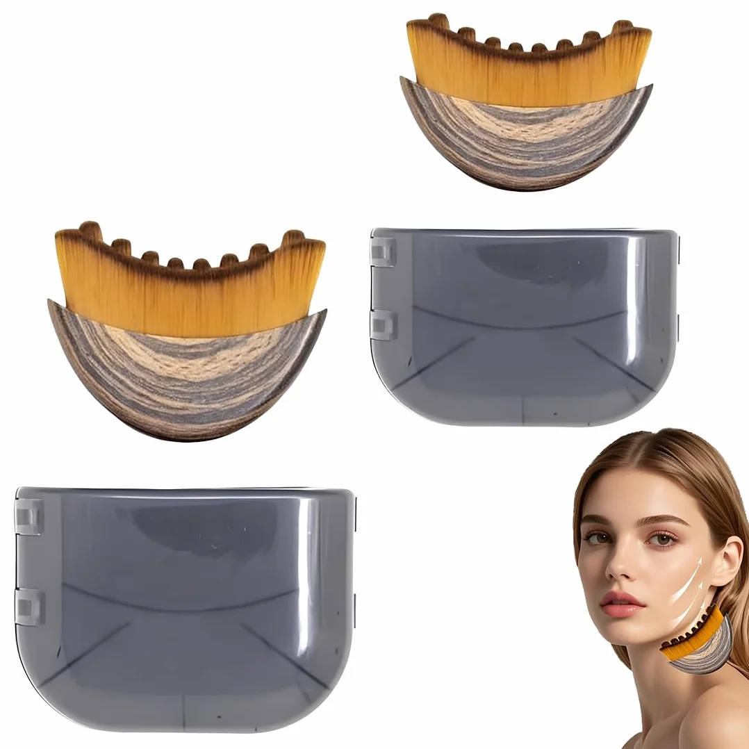 Set di 2 spazzole linfatiche per il contorno del viso, spazzola linfatica per il viso, spazzola linfodrenante per il viso, spazzola per il contorno del mento e della mascella