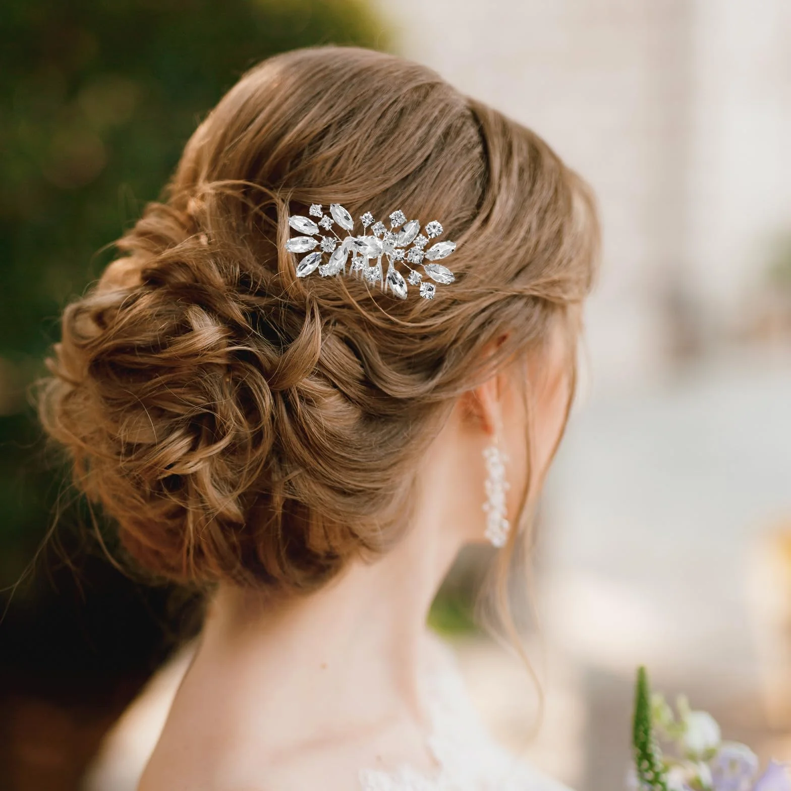 2 pezzi copricapo da sposa in strass argento, accessori per capelli da sposa per donne, fermagli lucidi per la sposa, decorazioni per forcine di cristallo per matrimoni, forniture per cerimonie