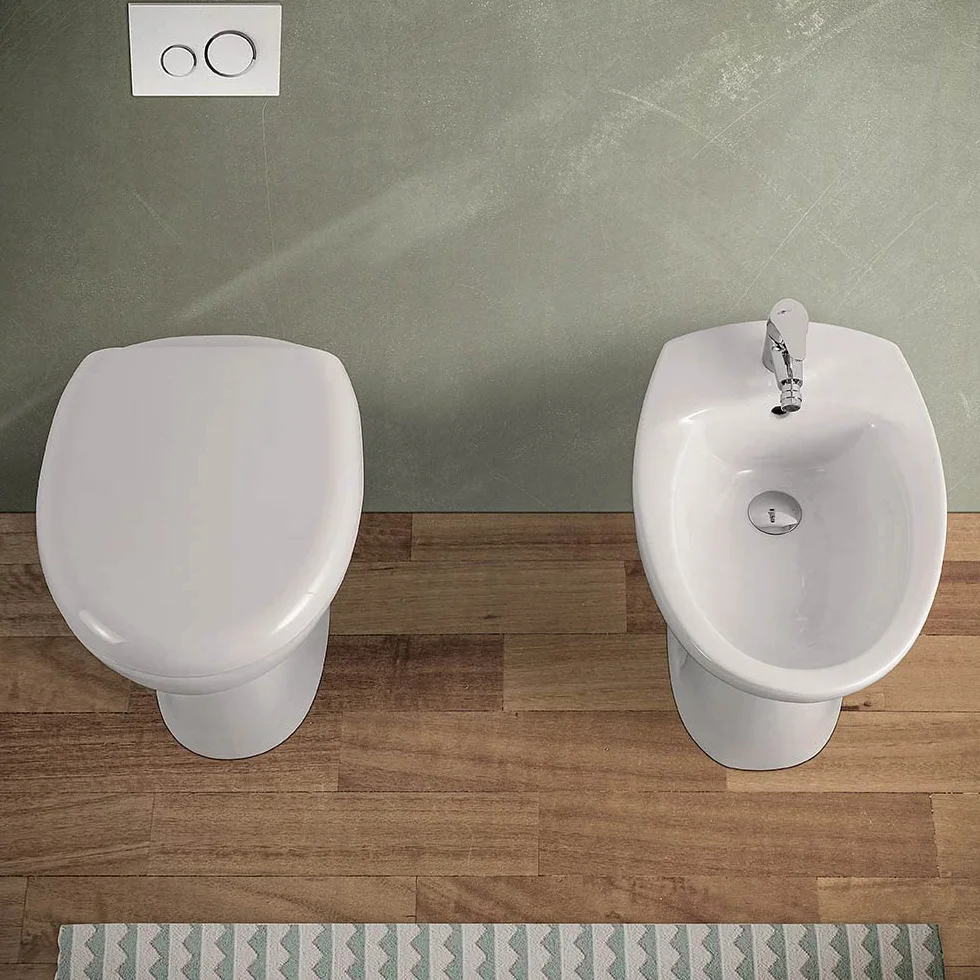Inbagno Clara Vaso WC a Terra Ceramica Bianca Design Moderno