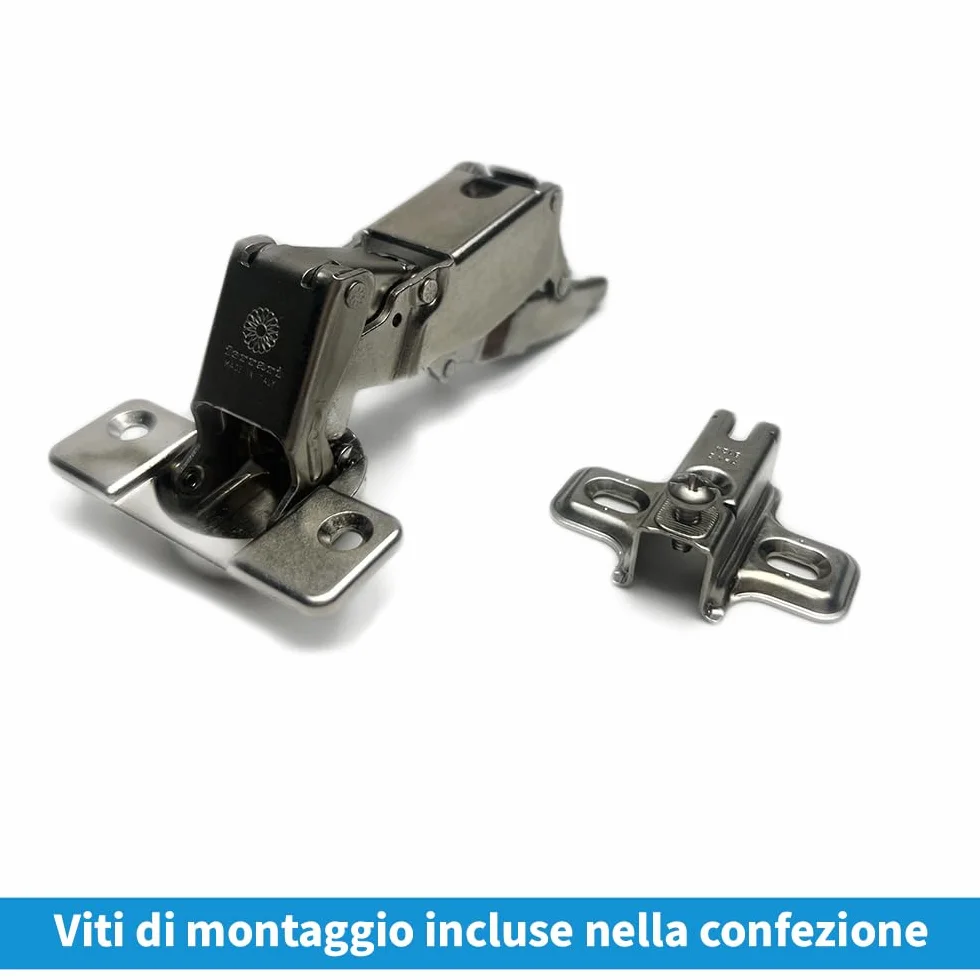 FERRARI Cerniera Universale per Anta Cucina 165-170° Slide-On H4.5mm Interasse 48mm Ø35mm Made in Italy