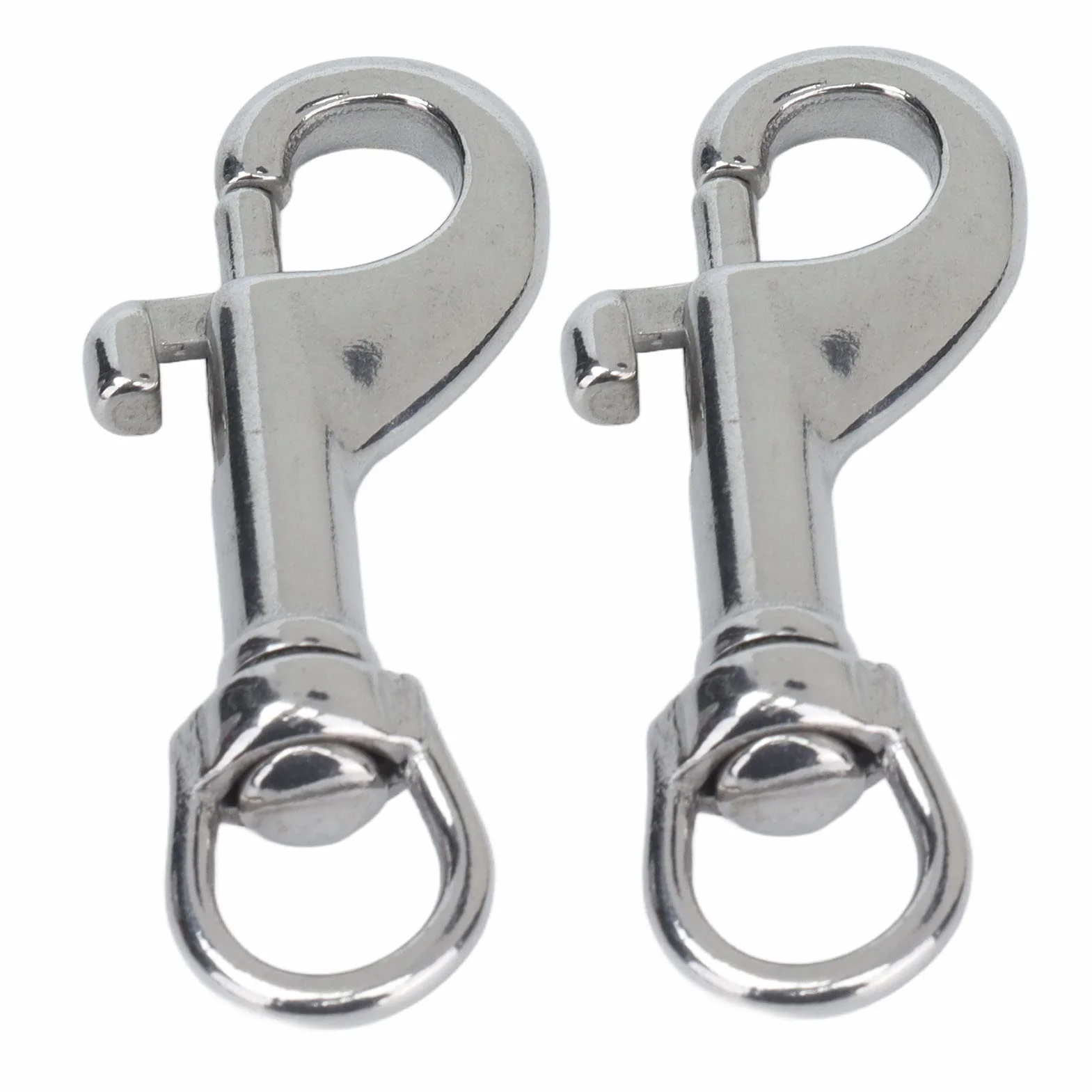 Fafeicy Ganci a Scatto in Acciaio Inossidabile 316 Grado Marino Girevole 360° 65mm 2 Pezzi