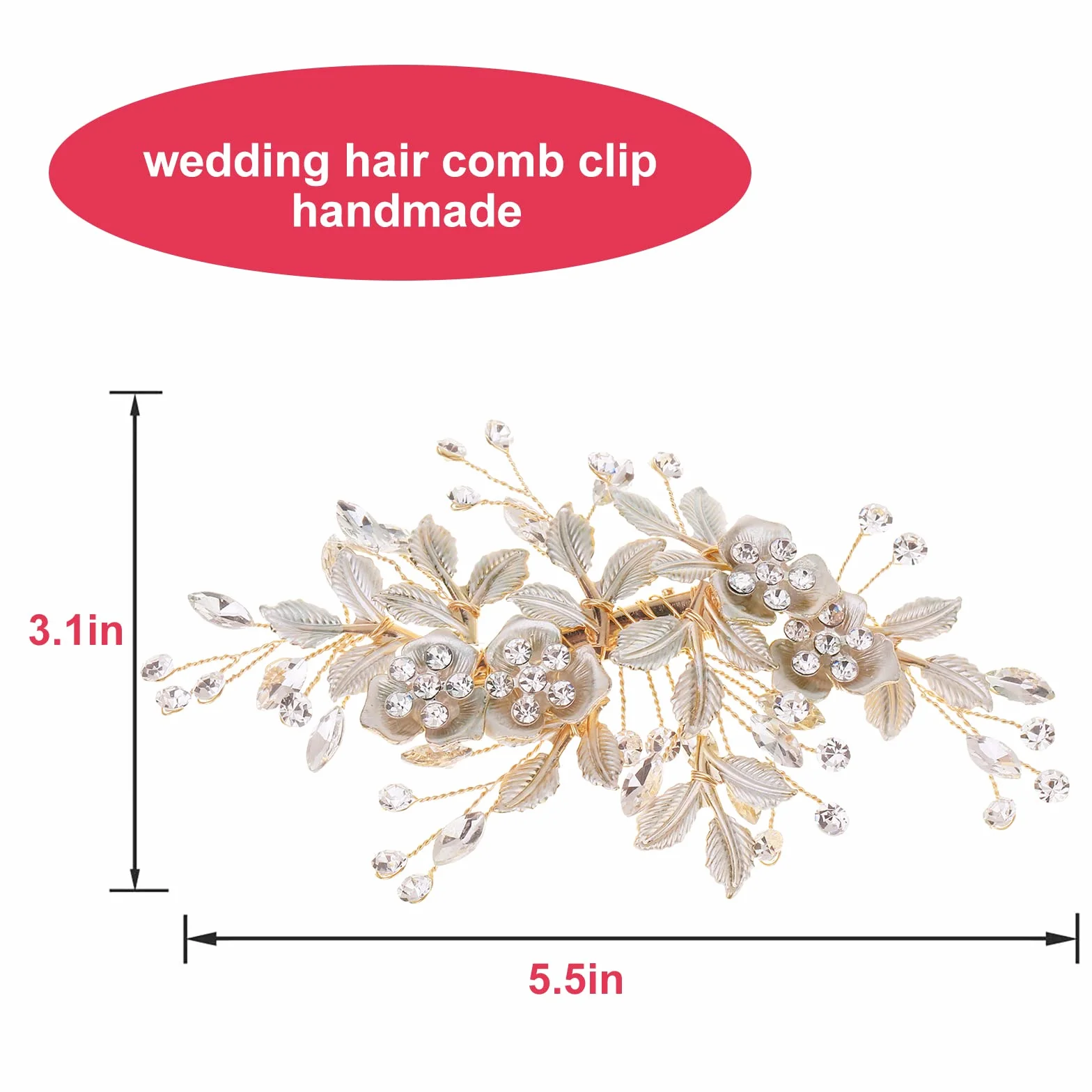 Pettine per capelli da sposa, Fermagli per Capelli da Sposa, Tiara nuziale petalo foglia d'oro,copricapo per la testa per matrimonio, articolo di gioielleria adatto a spose e damigelle