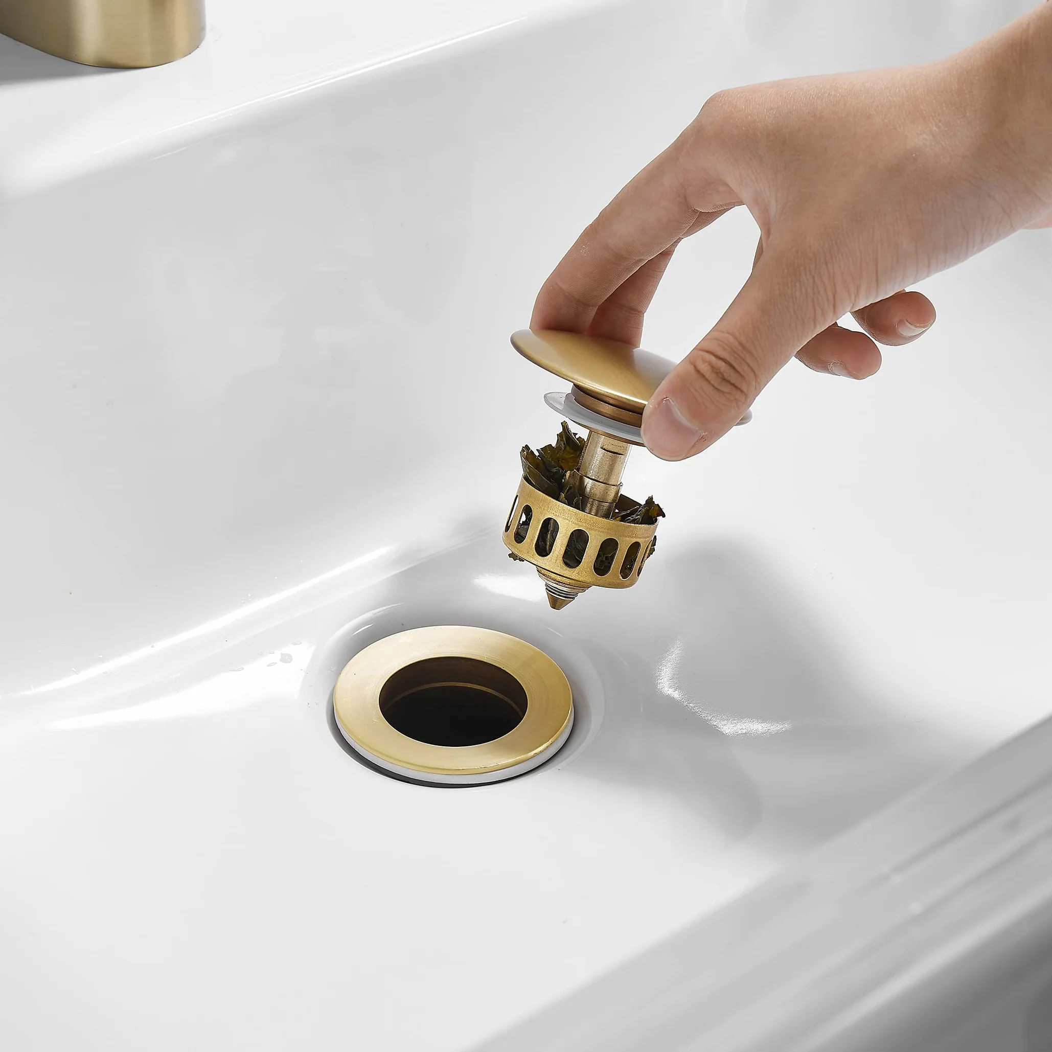 Lavello per Lavabo Pop-Up Antico Piletta Click Clack Retrò con Cestello Filtrante Universale