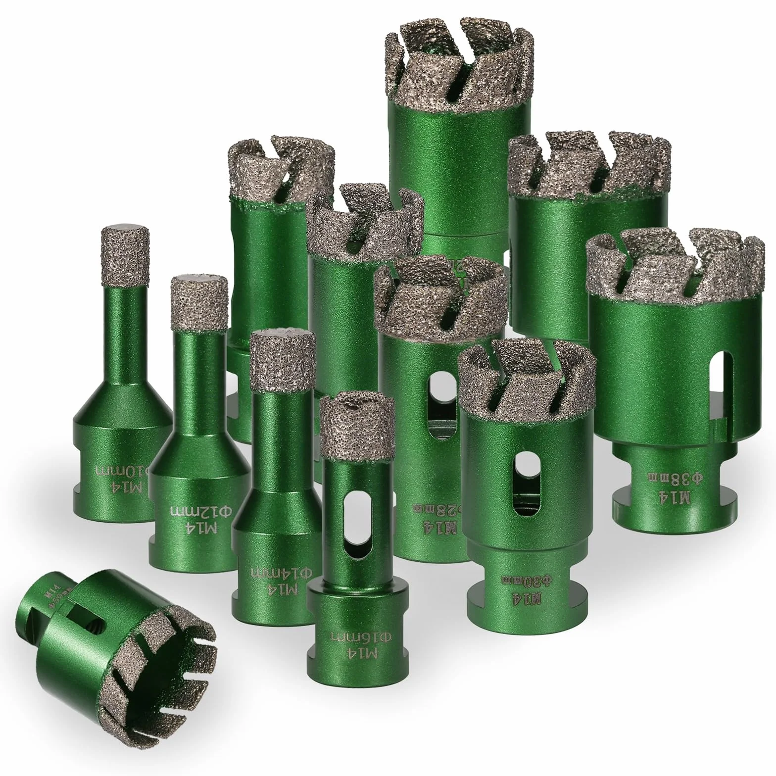Punta per piastrelle a secco 16 mm attacco filettato M14 sega a tazza per marmo granito porcellana cemento