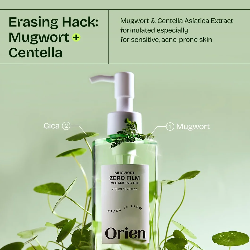 Orien Artemisia Zero Film Olio Detergente 200 ml ㅣ Pulizia Quotidiana del Viso Rimozione Punti Neri Nessuna ostruzione dei pori Skincare Coreana doppia pulizia