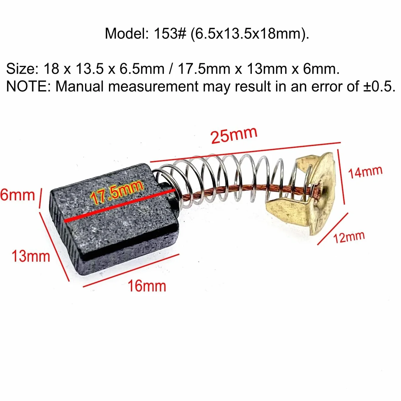 Spazzole di carbone 6.5x13.5x18mm per utensili elettrici motore sega troncatrice