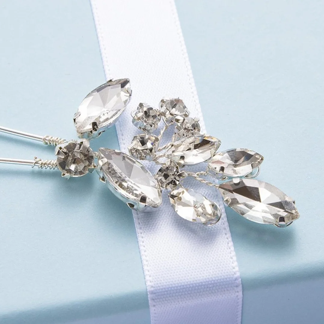 3 Pezzi Forcine per capelli da sposa con cristalli argentati Accessori per Capelli da Sposa Eleganti Forcine per Capelli per Donne Sposa Damigella d'Onore Ragazze(argento)