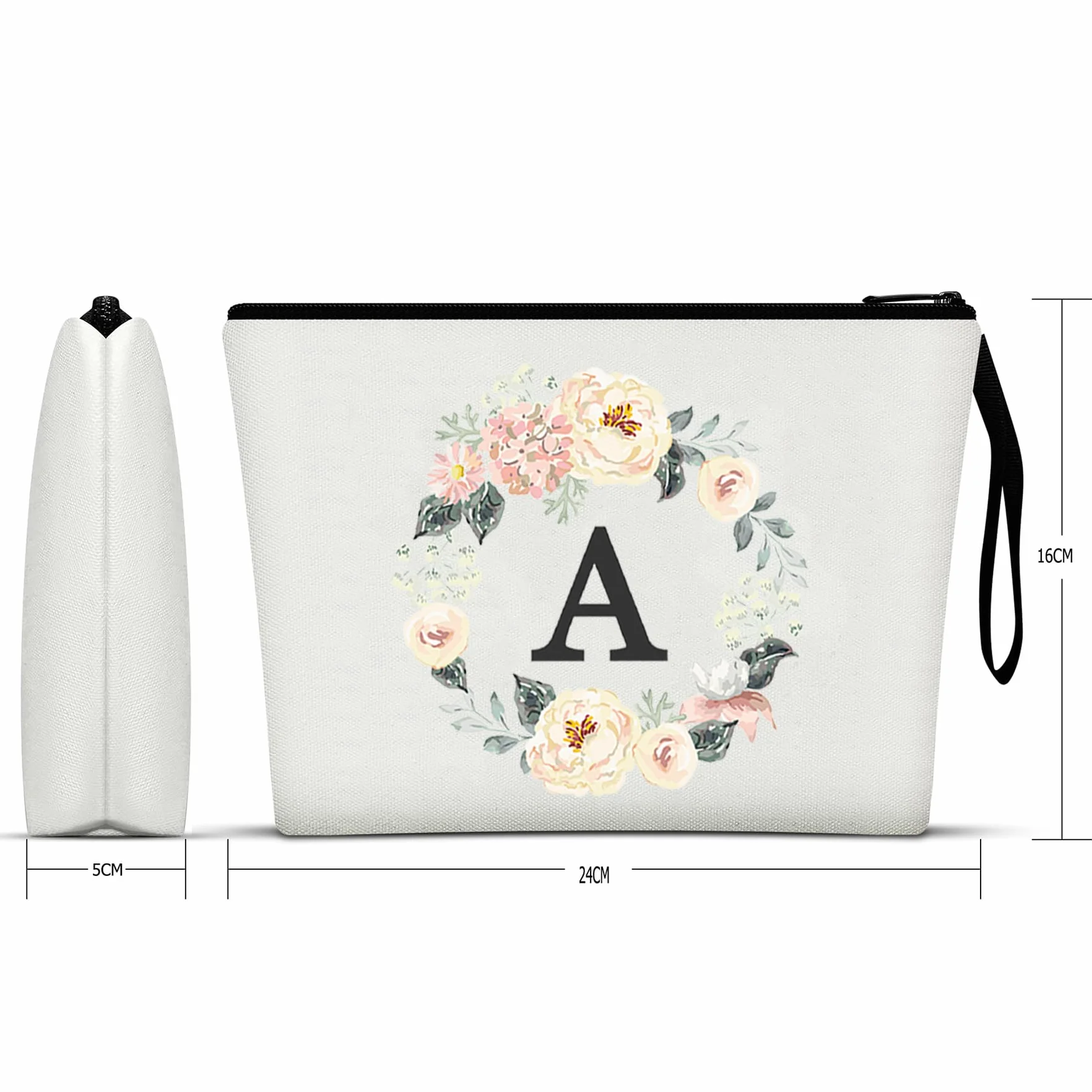 Borsa per il trucco per donna, borsa per il trucco con 26 lettere dalla A alla Z, borsa per cosmetici personalizzata, regali di compleanno per donne e mamme, regali per la sposa e la damigella d'onore